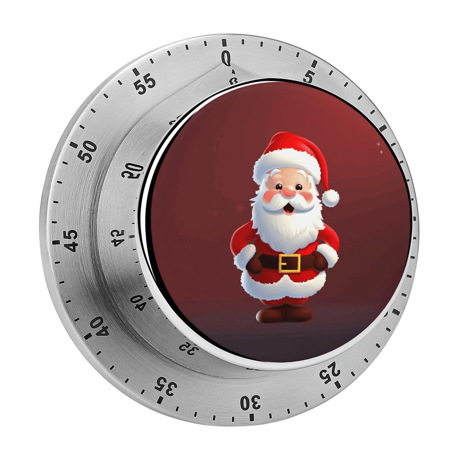 Cute Santa Claus Manual Countdown Timer with Magnetic Base Visual Mechanical Timer for Classroom Home Study and Cooking