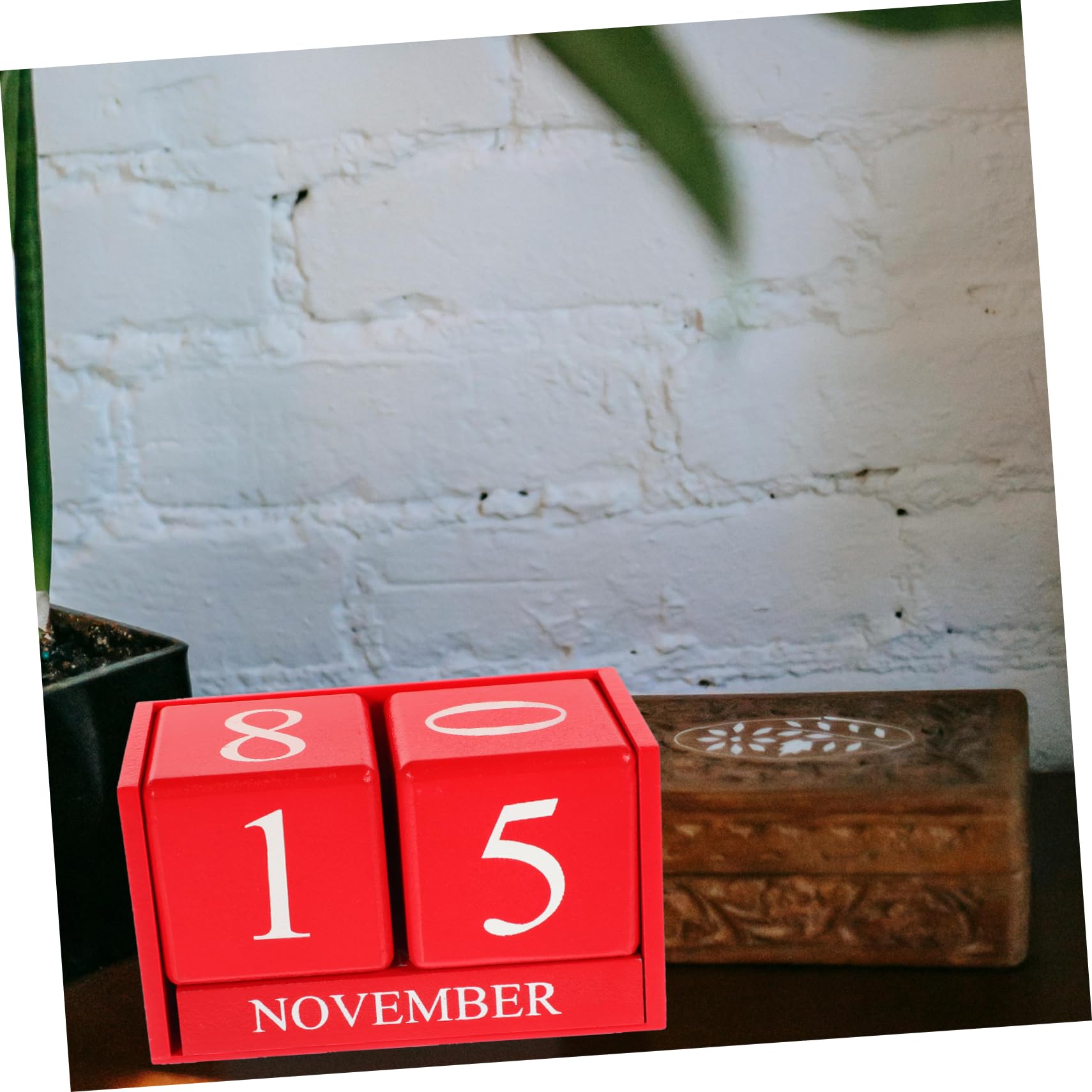 SEWACC 2 Calendarios Perpetuos De Madera Decoración De Oficina Calendario De Escritorio Calendario De Bloque Para Escritorio Decoración Del Hogar Decorar Calendario De Mesa Decorativo