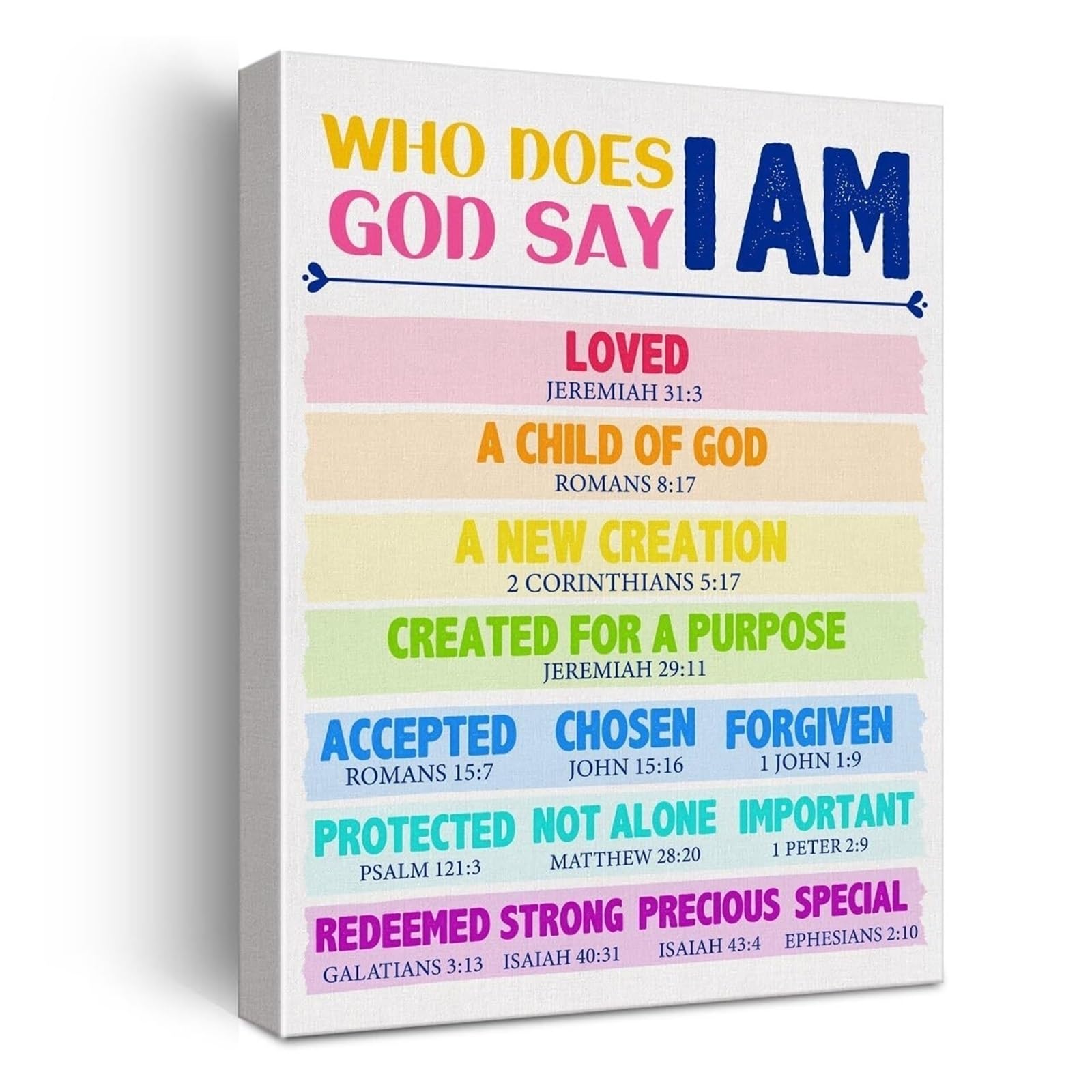 MQXFCZUX God‘s Truth for Wall-Art - Biblical Affirmations & Identity Print - Christian Room Decor for, Toddlers & Teens Framed,12x18inch(30x45cm)