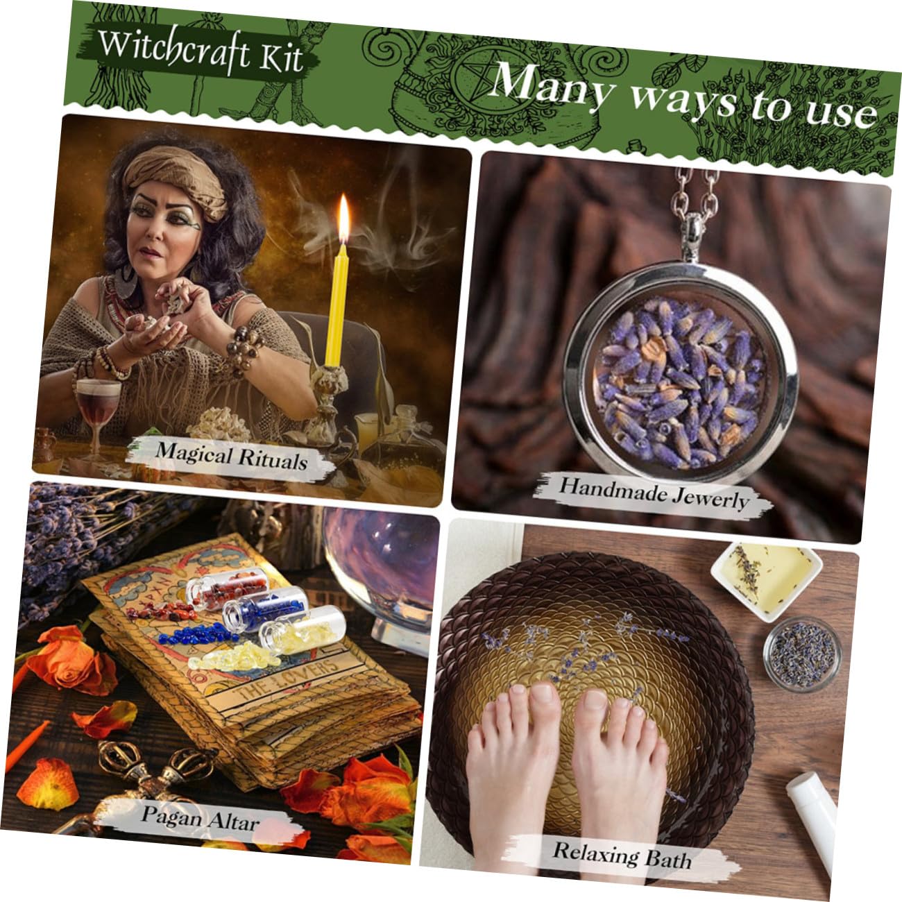Juego de Velas Aromáticas de Cera para Brujería, Kit para Principiantes
