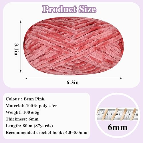 Miniatura 2 de 4 unidades de hilo de felpilla suave de 11.11 onzas para tejer a ganchillo, hilo esponjoso para tejer y hacer manualidades de ganchillo, hilo cálido