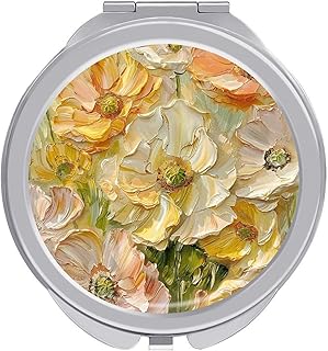 Flowers Travel Makeup Mirror Portable Compact...