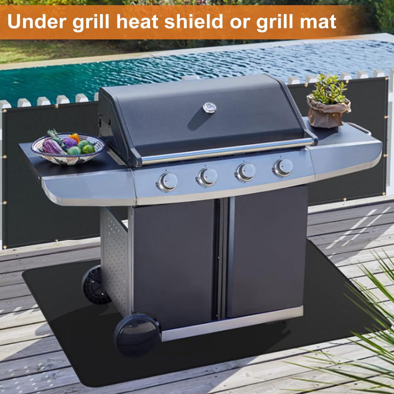 Bodhi2000 Protector de pared para barandilla de parrilla, protección ignífuga, alfombrilla térmica detrás de la valla de la estufa, nevera, barbacoa, accesorios M