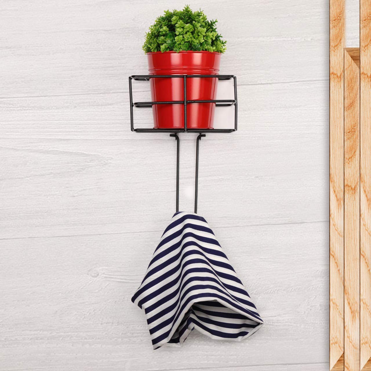 Truphe Metal Wall Planters Pot for Indoor Plants with Towel Hook