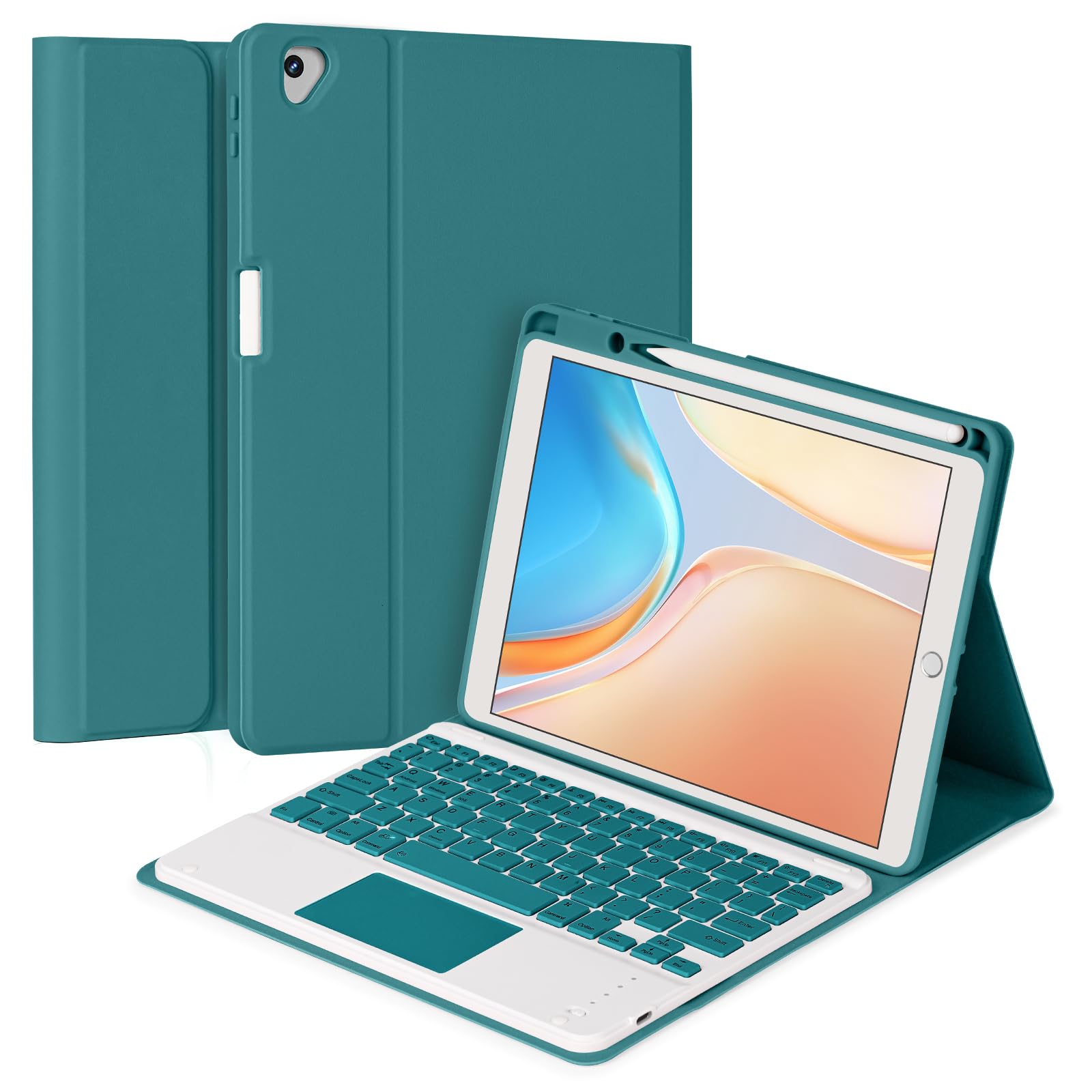 Eisuiyi Keyboard Case for iPad 10.2" 7th/8th/9th gen, Compatible with iPad Air3/Pro10.5, Detachable Touchpad BT Keyboard, Magentic Protective Cover