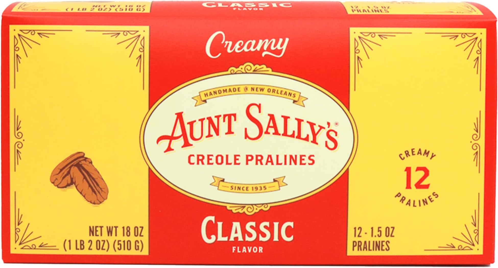 Creamy Classic Pralines- 12 count box- New Orleans Most Famous Praline- Handmade Pecan Candy