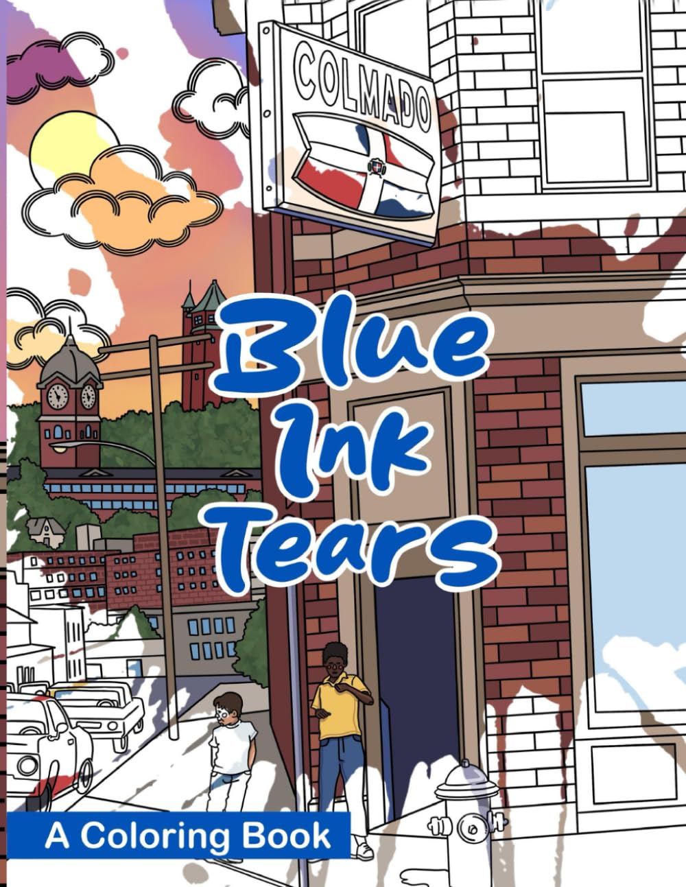 Blue Ink Tears: Young Adult Coloring Book
