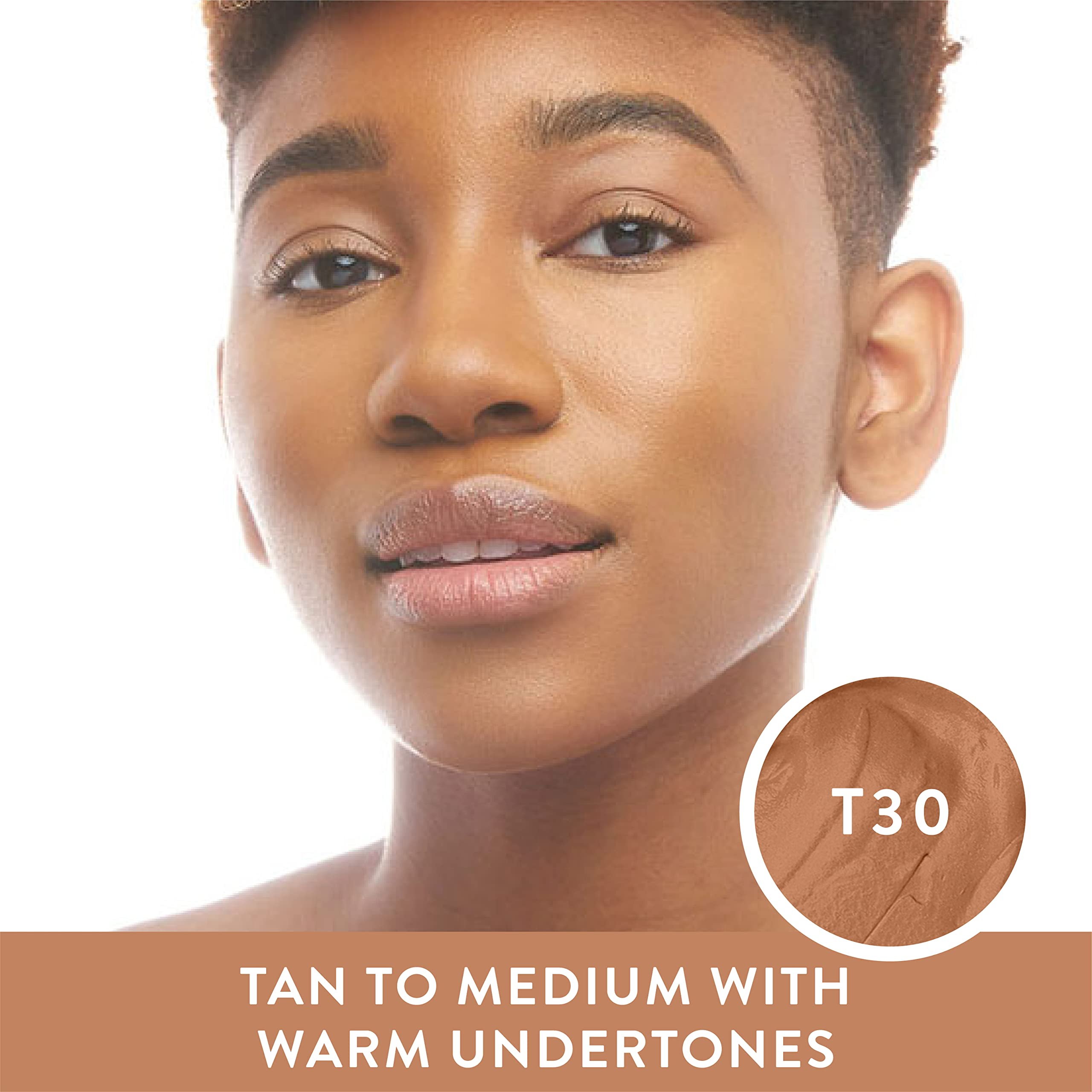 Mented Base de maquillaje corrector y lápiz de contorno para piel media bronceada, base de maquillaje para mujeres negras, vegana y libre de crueldad animal T30