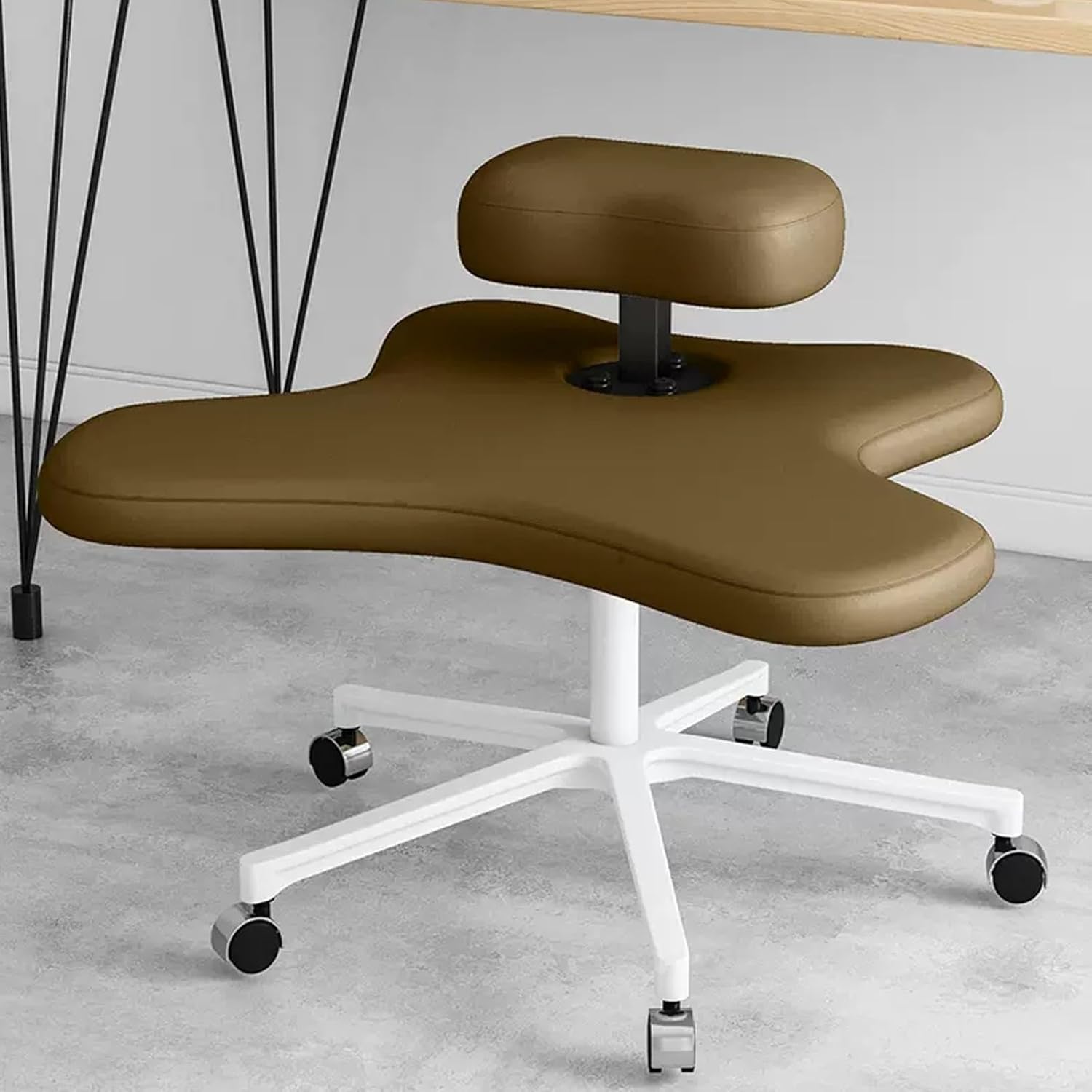 Ergonomic Cross Legged Kneeling Chair, Posture Chair, Versatile Kneeling Chair, Height Adjustable, Home Office Meditation Stool Chair to Relieve Back Pain & Improve Posture(Orange)