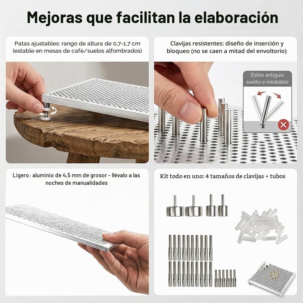 Juego de herramientas para hacer joyas con placa de aluminio (14 x 11,5 cm), placa de alambre para joyas, manualidades y manualidades