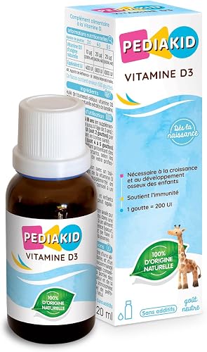 Vitamine D3-100% d'origine naturelle Bébé Enfant 200 UI PEDIAKID