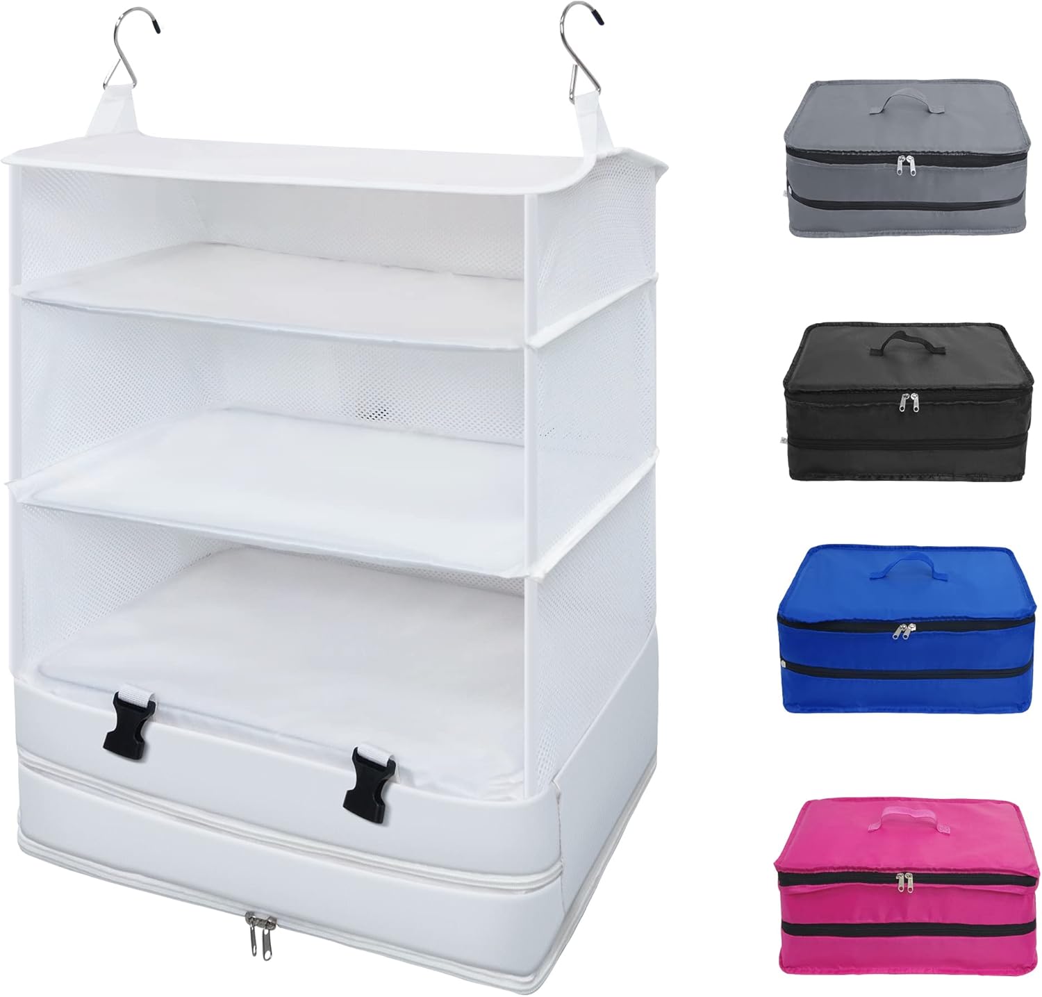 Twira Portable Hanging Travel Shelves, Suitcase Organizer, Packing Cubes for Travel