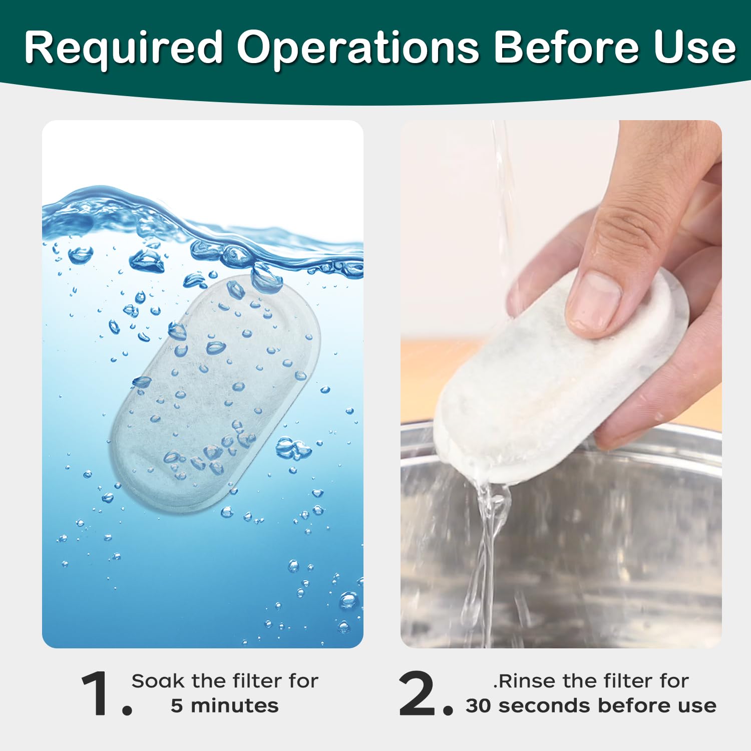 Cat Water Fountain Filter,16 Pack Cat Fountain Replacement Filters for Stainless Steel 67oz/2L Adjustable Water Flow Pet Water Fountain,Dog Water Fountain (8+8 Pack) - image 5