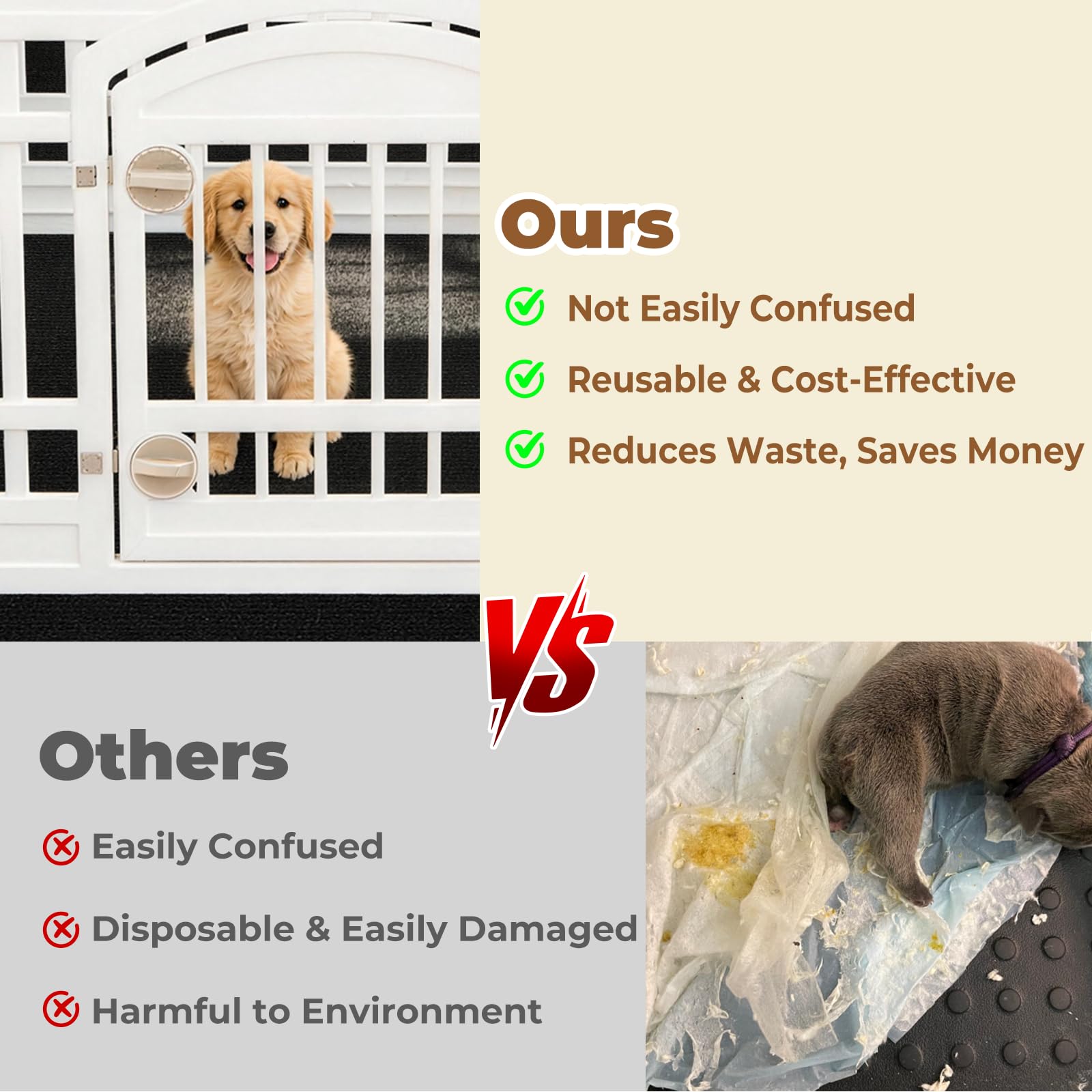 Tapete para perros de 43 x 43 pulgadas, tapete extra grande reutilizable para entrenamiento para cachorros, súper absorbente, de secado rápido, impermeable, antideslizante, para jaula, suelo, perrera