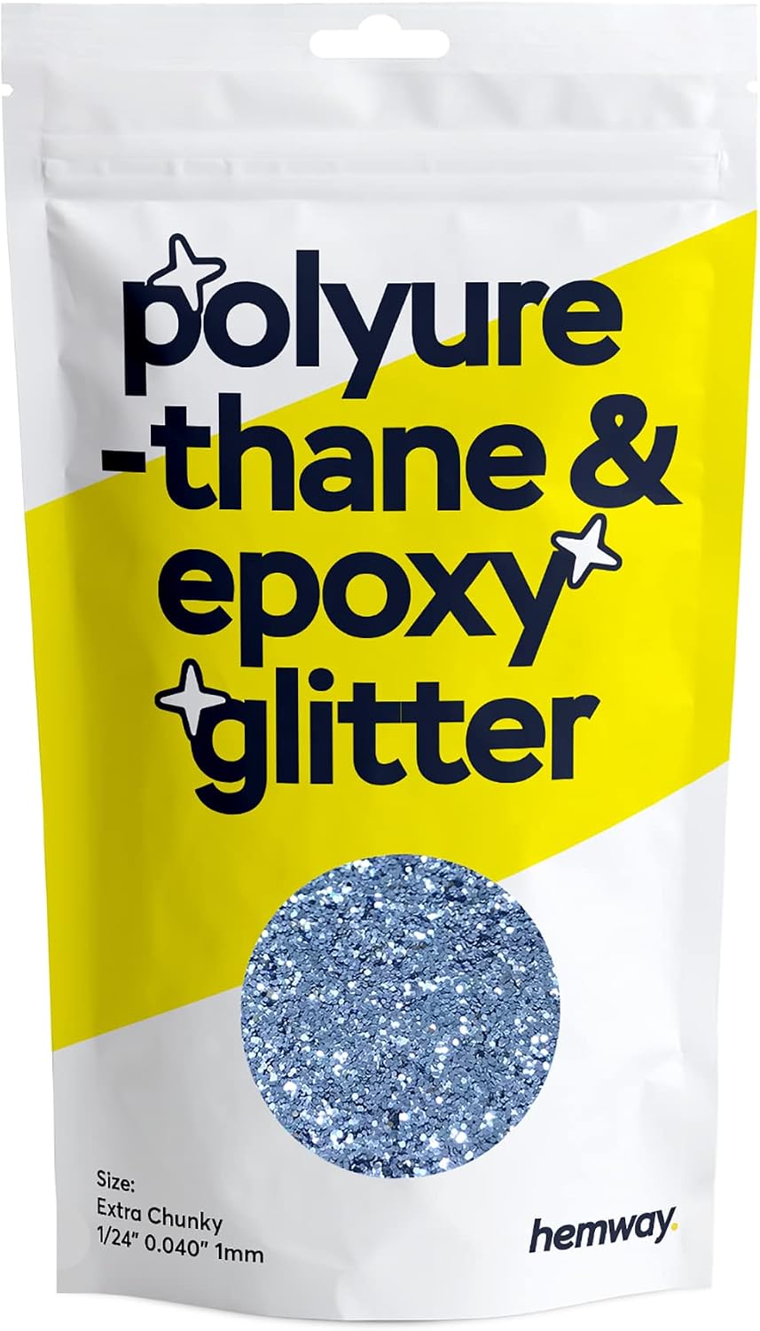 Hemway Resin Glitter Azure Blue 100g Extra Chunky