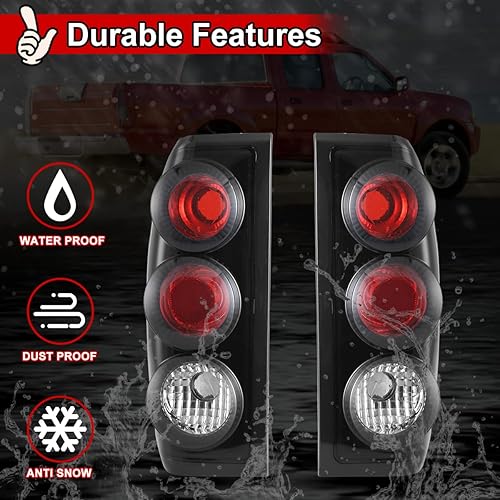 Miniatura 3 de Nixon Offroad Luces traseras para Nissan Frontier 1998 1999 2000 2001 2002 2003 2004, luces traseras halógenas de repuesto para automóvil, 1 par
