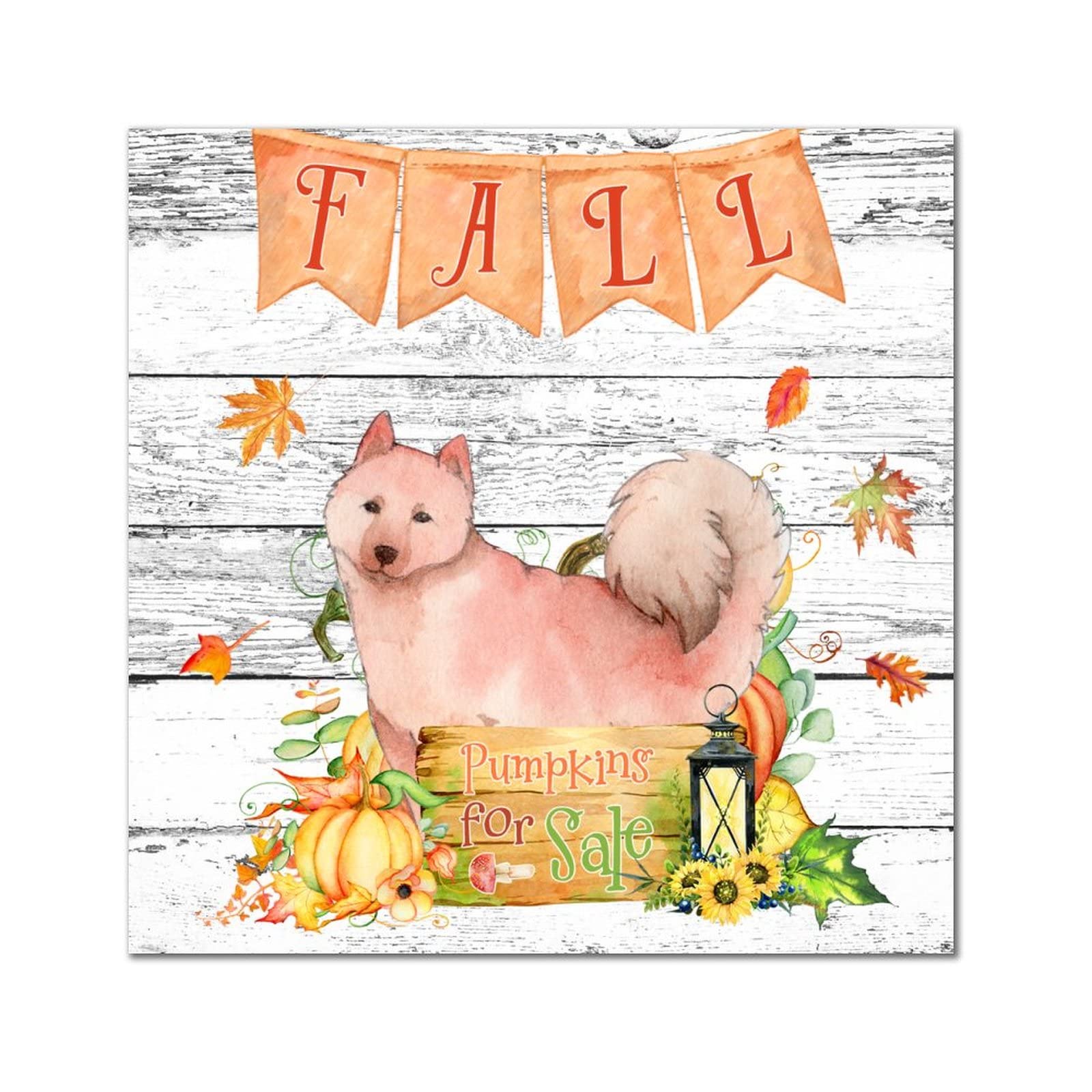 Plaque murale en bois Fall Pumpkins et chien Beabull de 35,6 cm pour déco maison