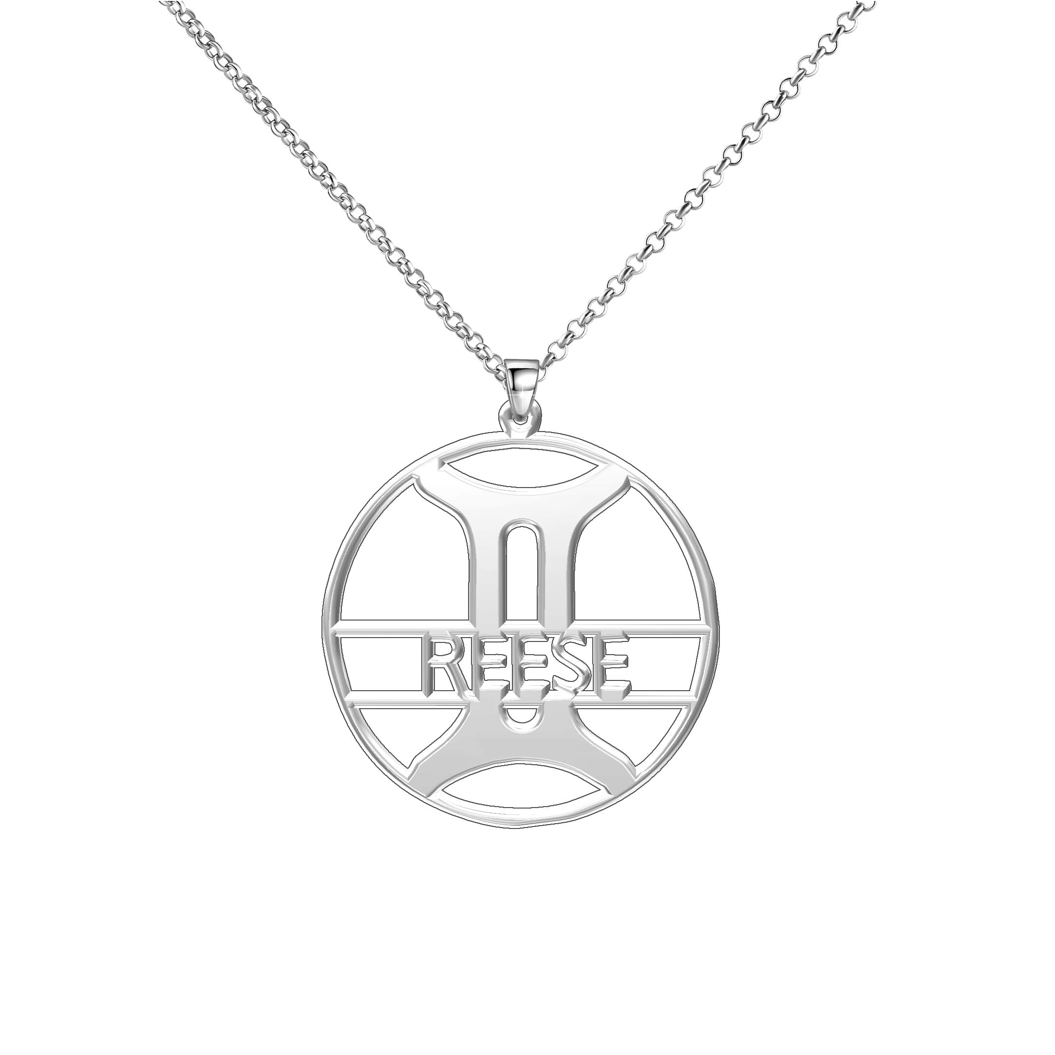 LoEnMe Jewelry Silver Plated Gemini 925 Sign Personalized Women Any Name Custom Letter Photo Catholi