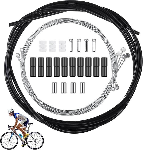 4pcs Universal Inner Brake Cables for Bike, Bike Gear Cable Universal Housing Bike Repair Kit Bicycle Brake Cable Replacement Set for Mountain/Road Bike Bike Shift Cable and Transmission Cable
