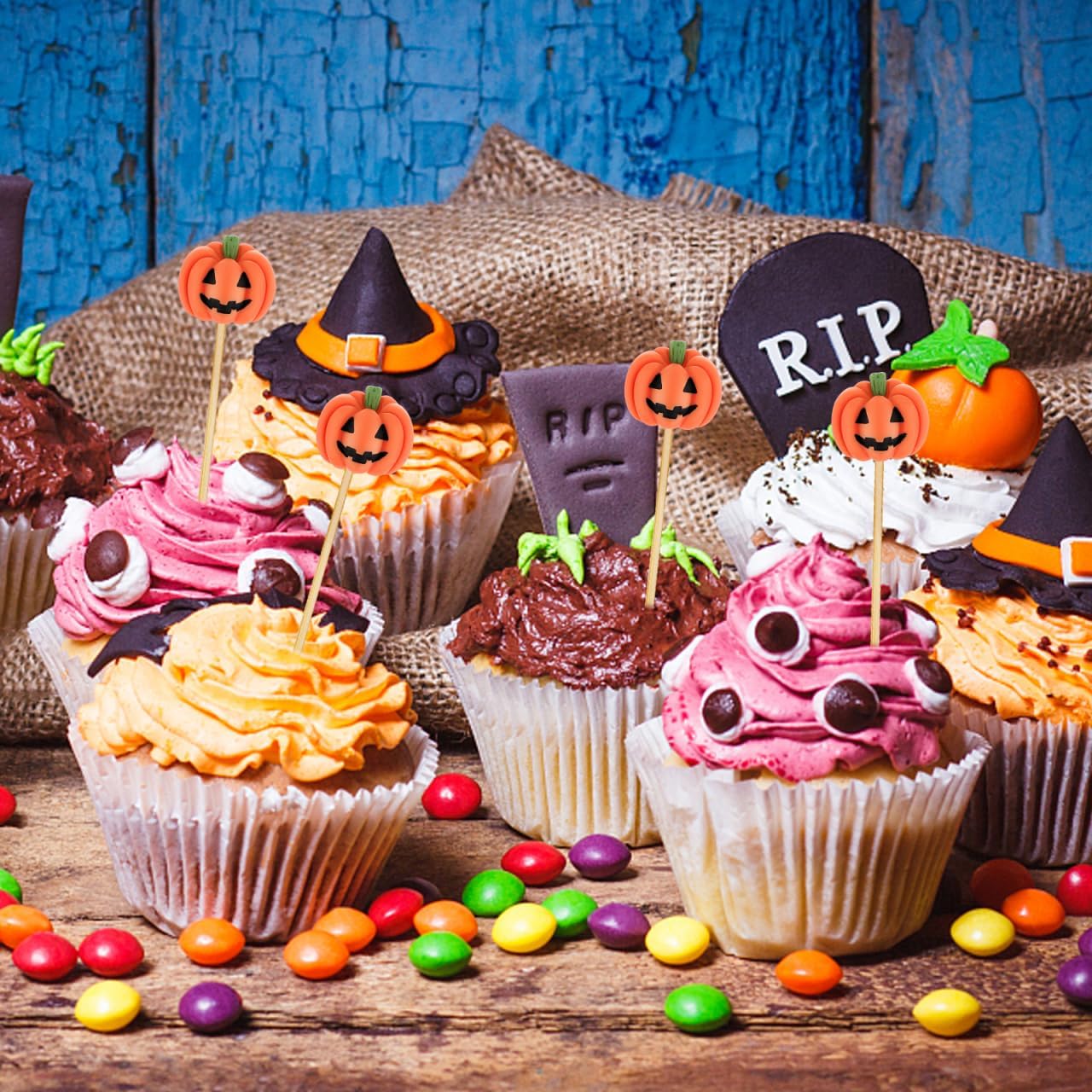 Hemobllo Halloween Flat Back Resin Charms 20Pcs Mini Pumpkin Cabochons for DIY Mobile Phone Case Decoration Scrapbooking Crafts