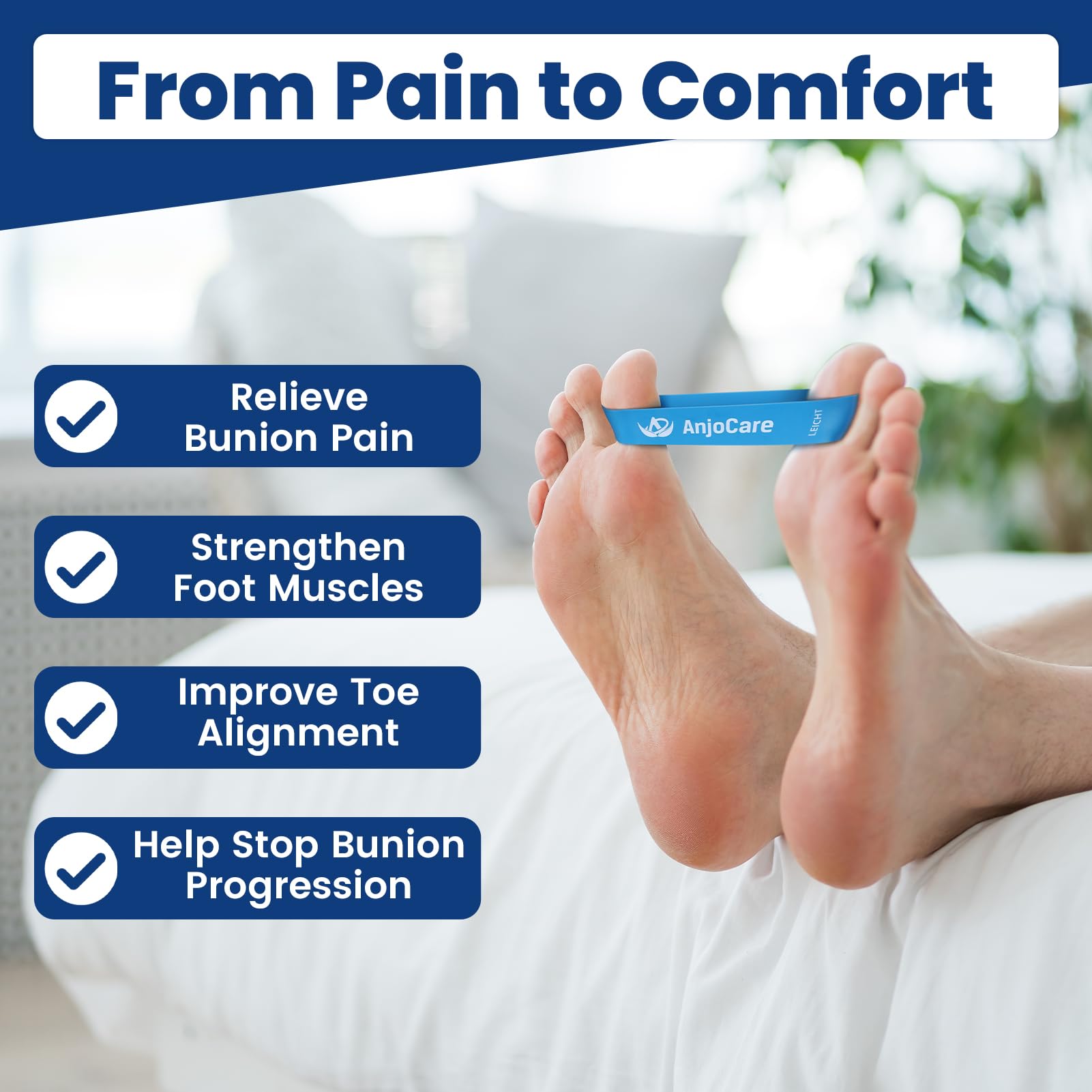 Bandas de Entrenamiento para Hallux Valgus(Pack de 3), Enderezador de Dedos para Corrección de Juanetes y Alivio del Dolor, Dedos Separados para Alineación y Entrenamiento de Flexibilidad