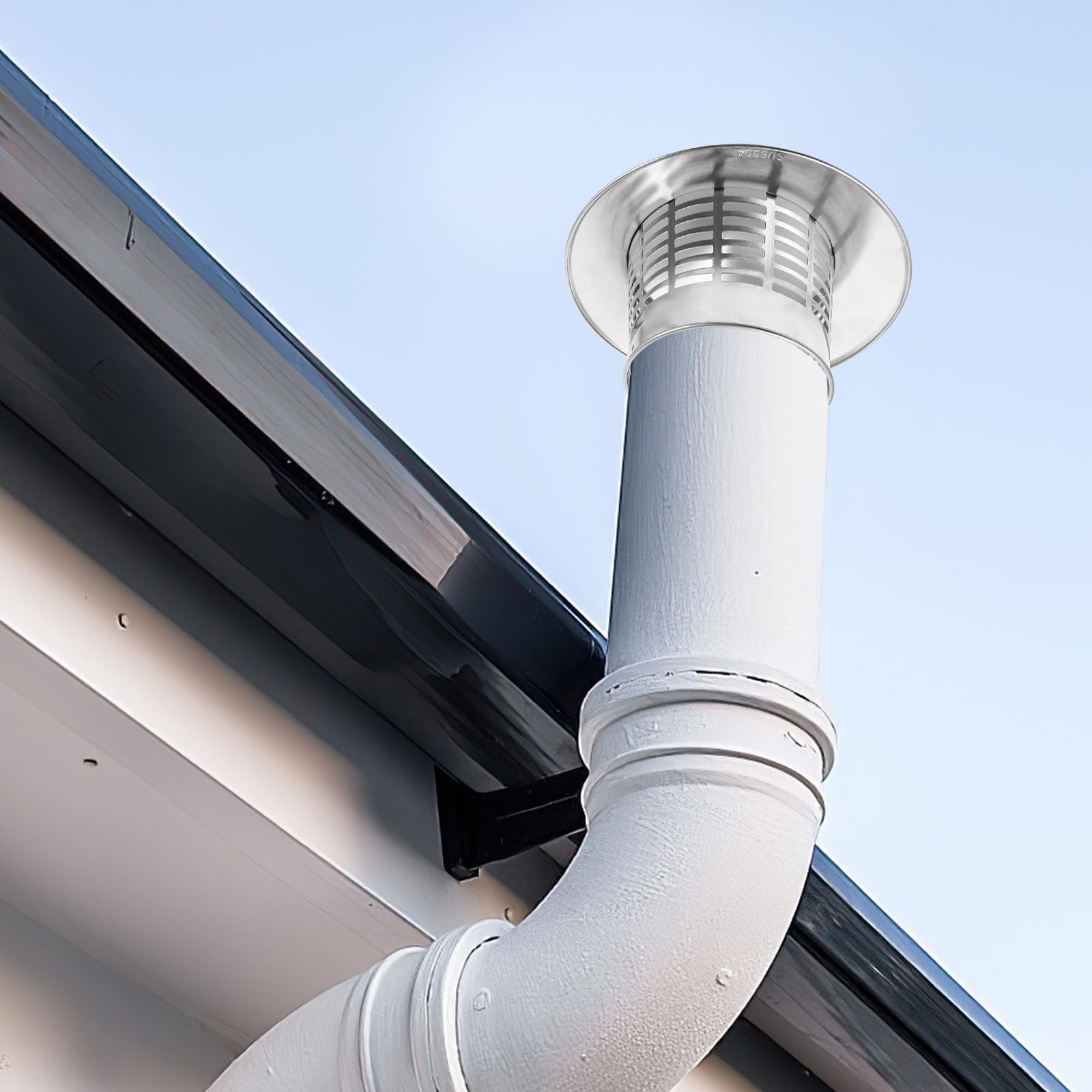 Sombrerete de Ventilación para Techo de 110 MM en Acero Inoxidable 304, Cubierta para Conductos de Humo y Sistema de Escape en Espacios Residenciales