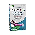 Nature\'s Way Kids Umcka Cold Relief Chewables, Ages 6+, Shortens Duration and Reduces Severity, Multi-Symptom Cold Remedy, Non-Drowsy, Cherry Flavored, 10 Tablets