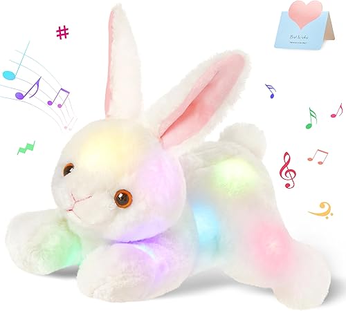 SpecialYou Glow Schnauzer - Juguete de peluche creativo LED para cachorros con luz en la oscuridad para cumpleaños de niños 10 pulgadas