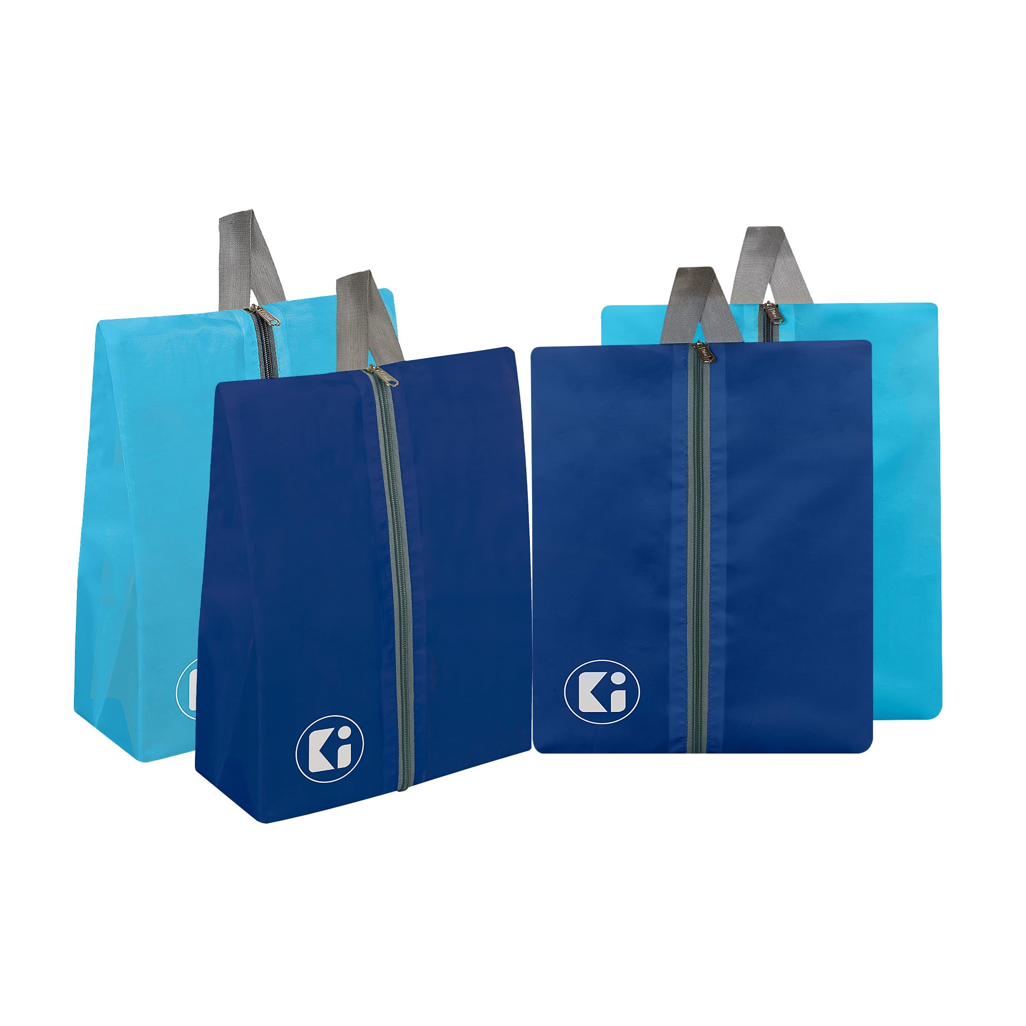 kuber industries Pack of 4 Travel Organizer | Shoe Cover for Travel-Adventure | Toiletry Pouch with Zipper | Travel Shoe Carrying Bag | Multipurpose Storage Organizer Bag | Sky & Royal Blue-picture-13
