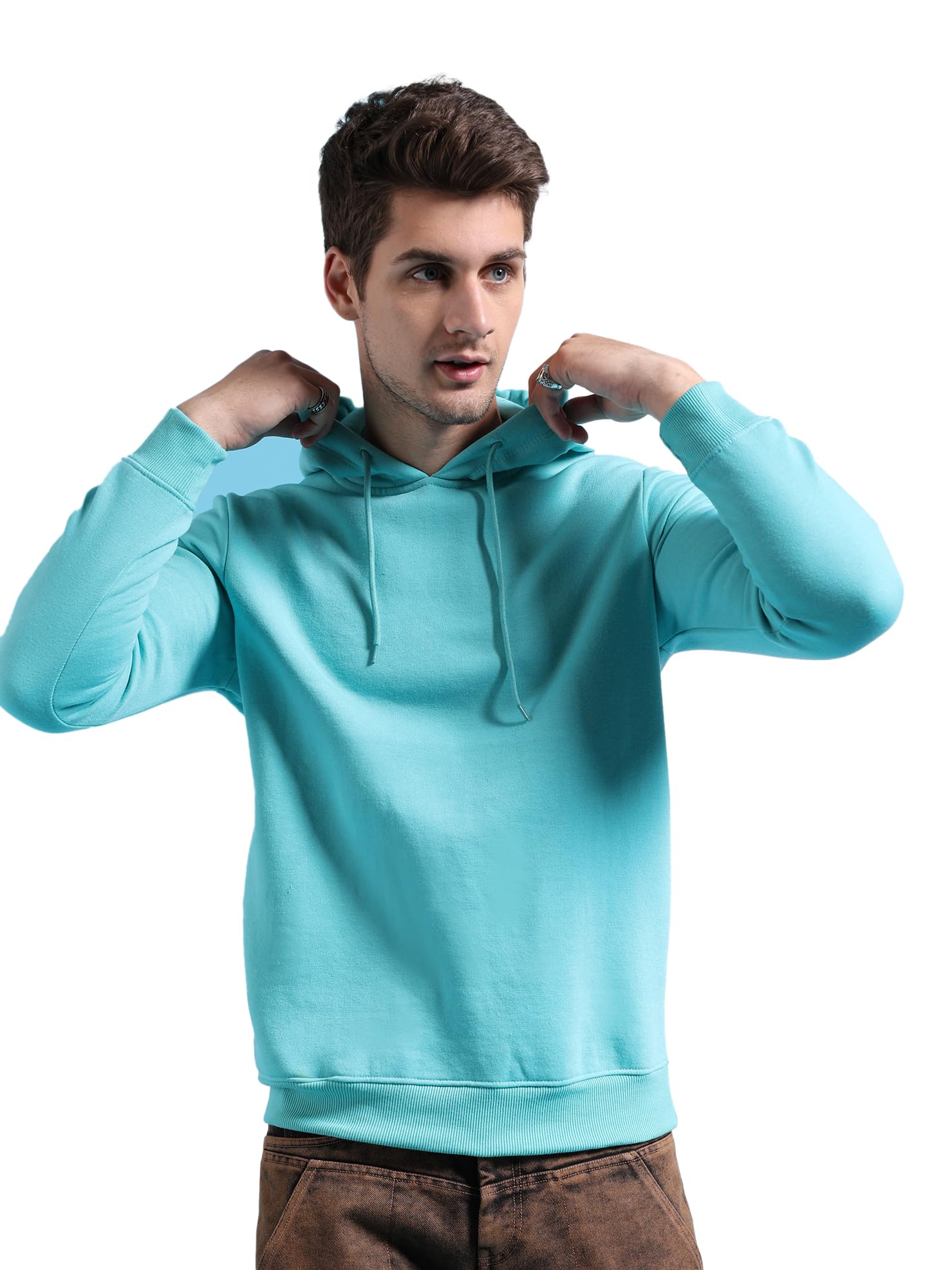 the indian garage co Men Regular Fit Solid Overhead Hooded Sweatshirt-picture-41