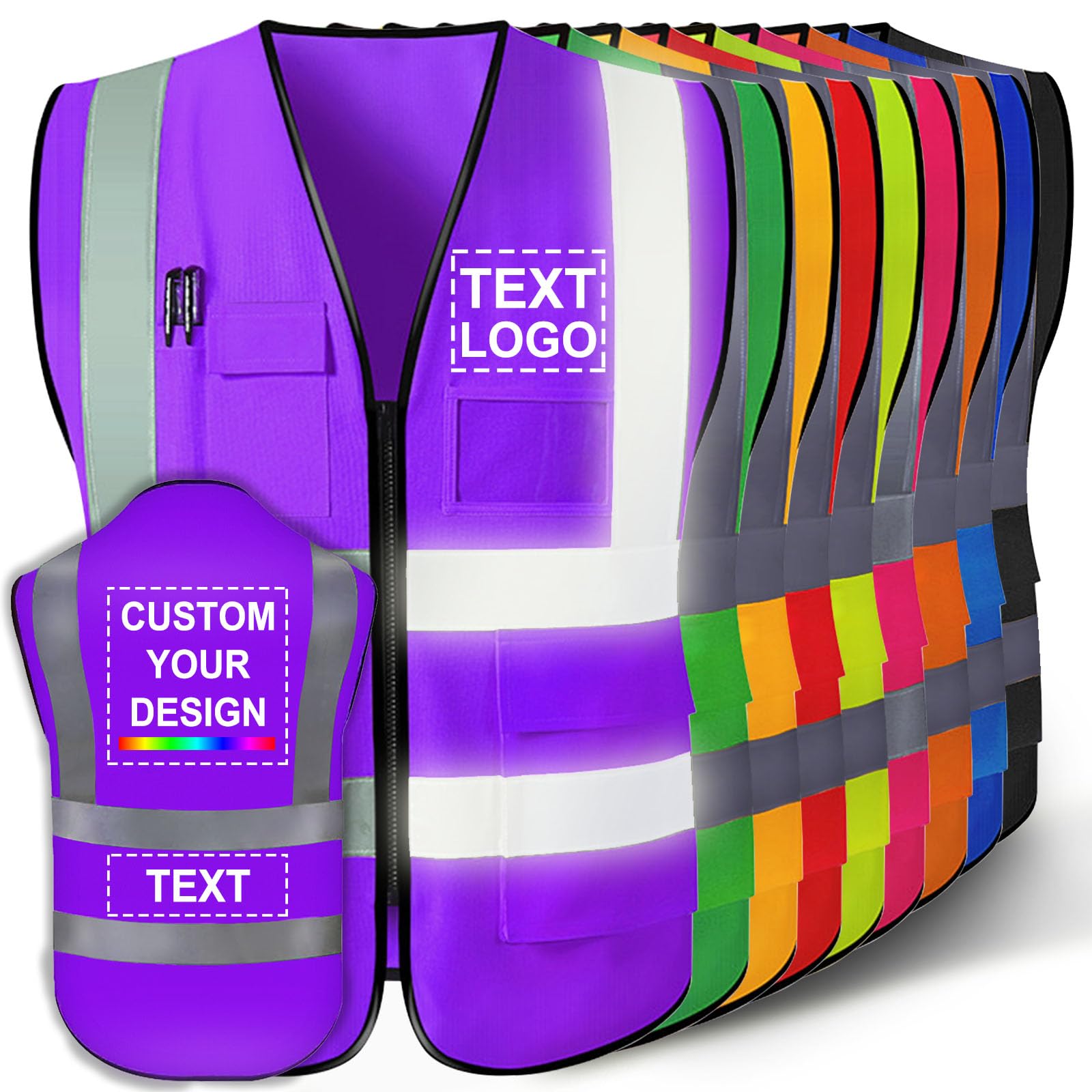 Personalised Hi Vis Vest for Men with Logo Custom Safety Vests