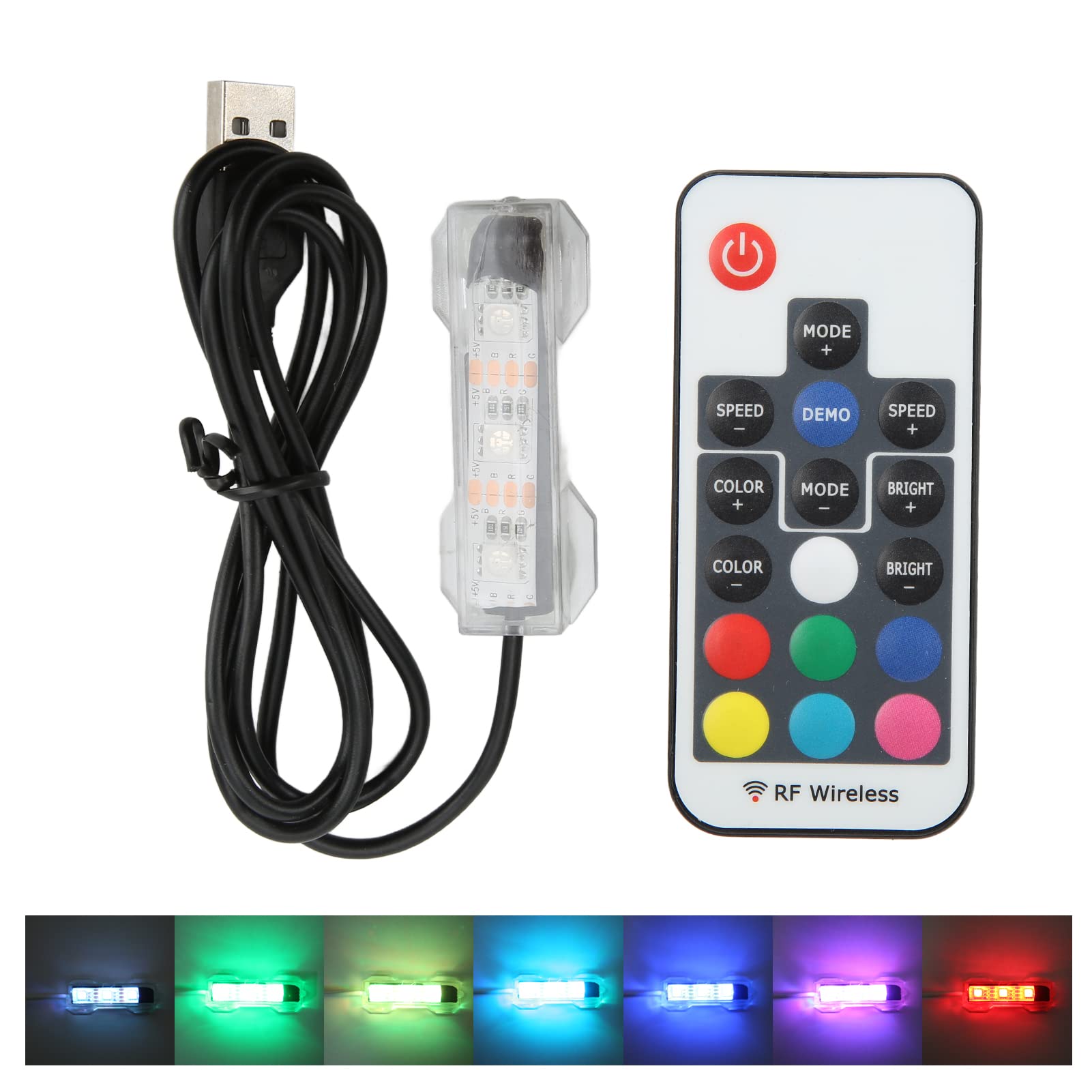 Światło akwarium LED USB z pilotem zdalnego sterowania, miękkie światło akwarium z pilotem USB światło akwarium łatwe w użyciu dla małych akwariów dla (zdalne światło