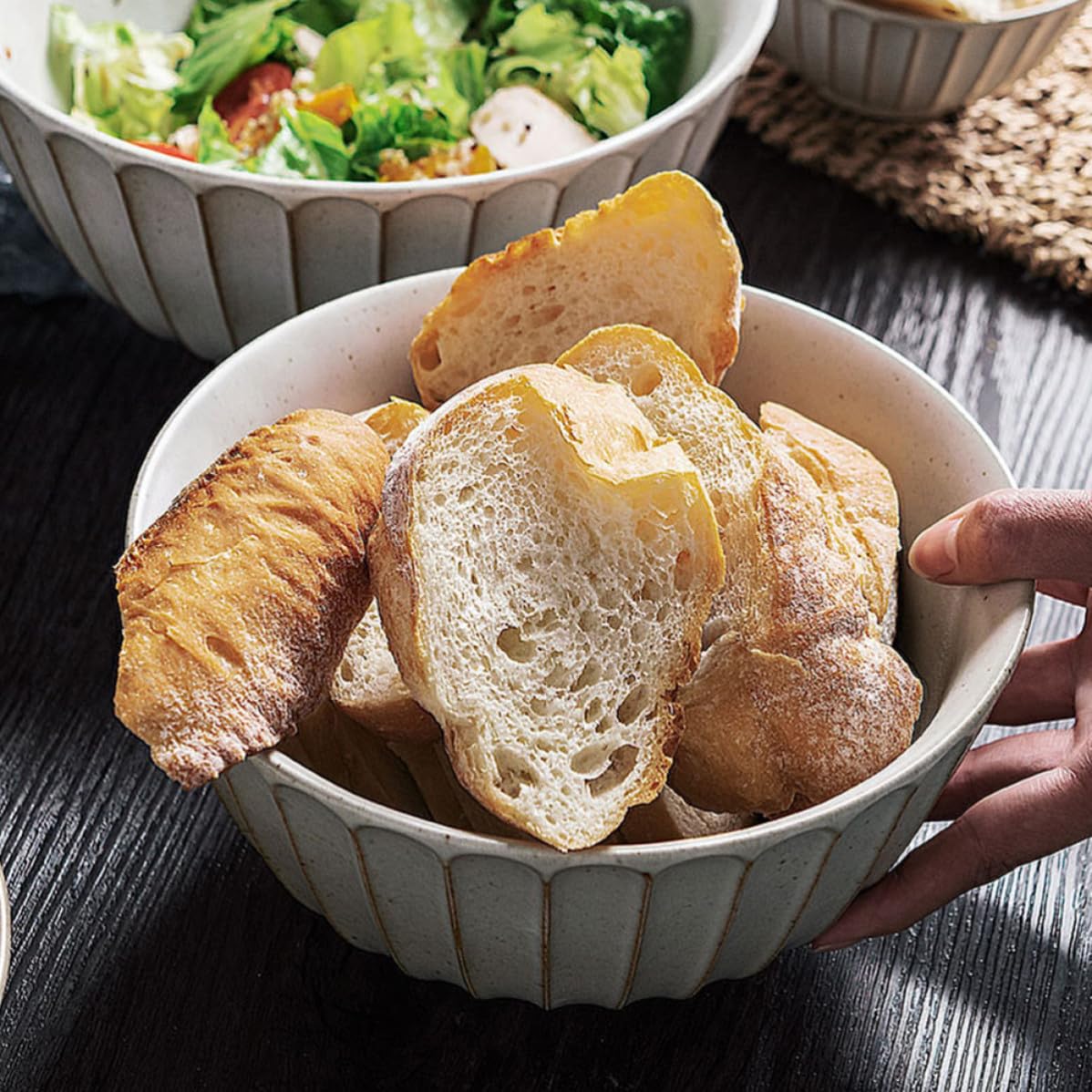 Blanco Cuenco Japonés de Cerámica para Sopa y Fideos, Cocina
