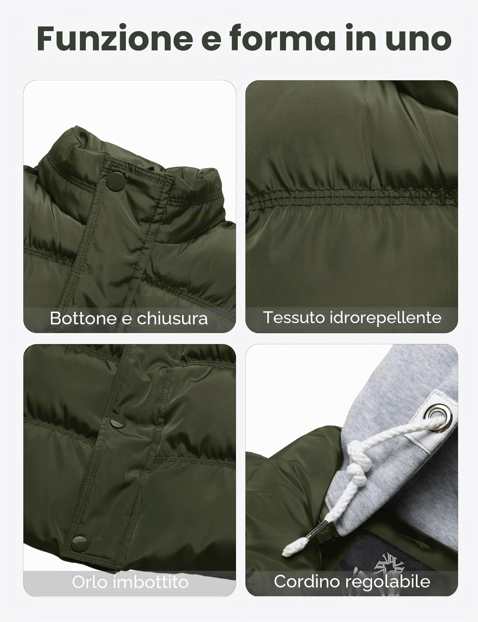 Wantdo Gilet Uomo Invernale con Cappuccio Trapuntato Senza Maniche | Caldo,Impermeabile,Cotone Imbottito, Isolato, Cappuccio Rimovibile,Antivento, Multitasche,Smanicato da Lavoro,Esterno,Casual