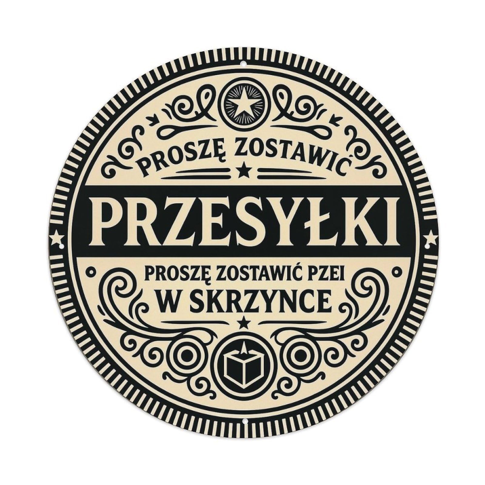 Jdyansheng Vintage Circular Polish Delivery Label Design Tin Sign Metal Poster Metal Signs For Home Man Cave Bar Cafe Kitchen Laundry Room Wall Decorations 8X8 Inches