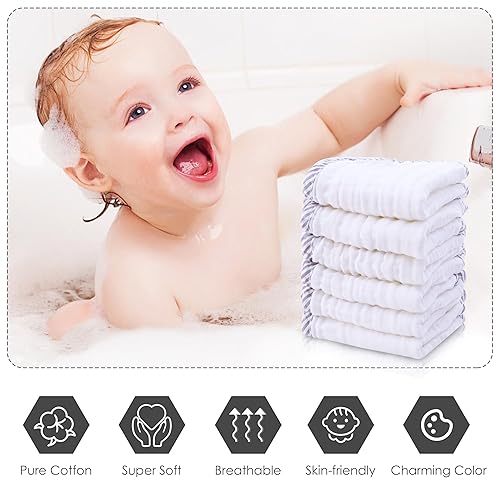 Vista 36 de Cute Castle Paquete de 12 paños de muselina para bebé, 100% algodón, ultra absorbentes, grandes, 20 x 10 pulgadas, trapos súper absorbentes