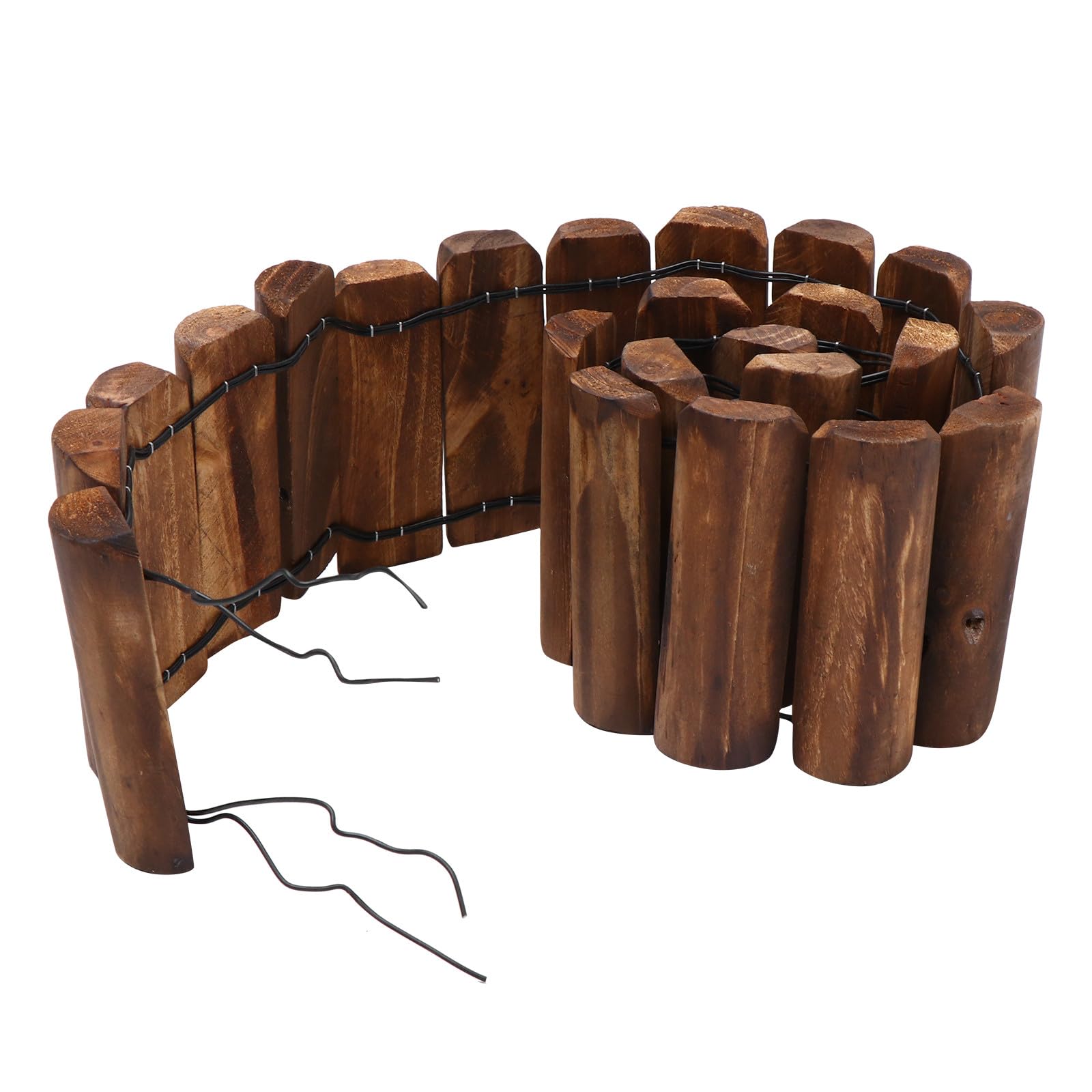 Clôture jardin bois étanche piquets carbonisés extérieurs