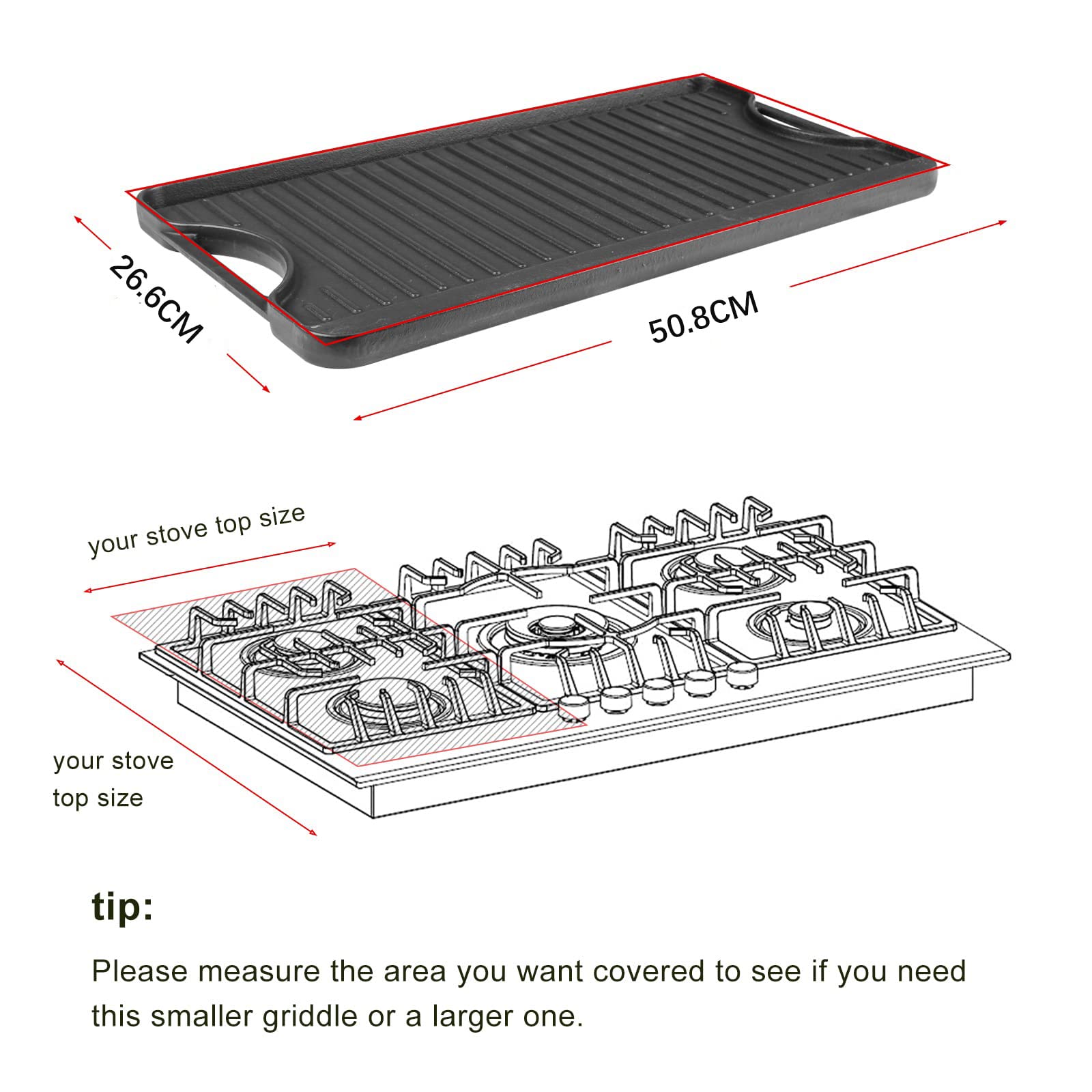 Venda quente de grelha de ferro fundido, placa sizzler com base de madeira conju