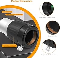 Vista 9 de Astromania Barlow Lens 5 x 1.25 pulgadas - TeleXtender de metal multicapa de 4 elementos para telescopio - Accesorios de telescopio de diseño