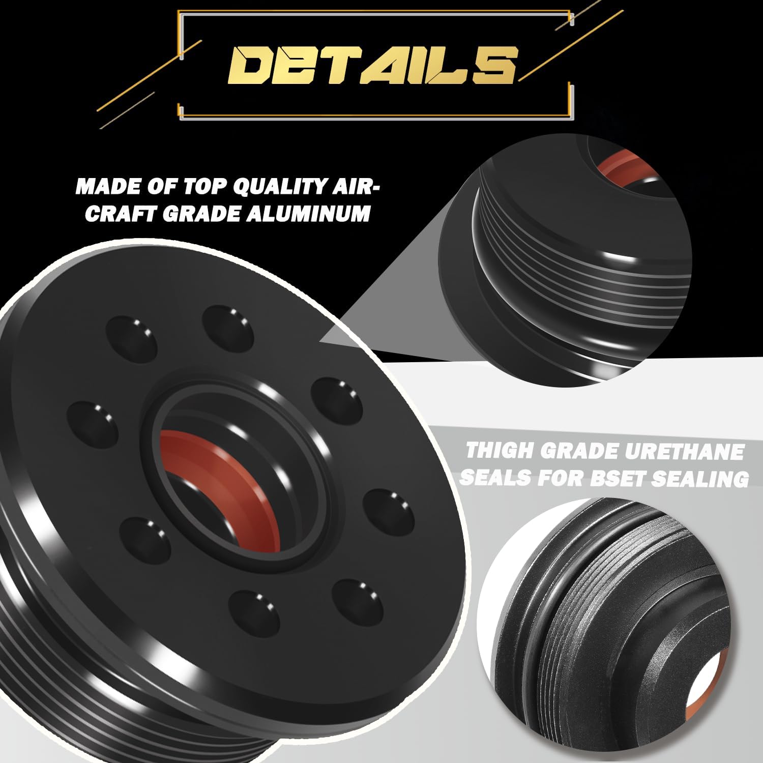 Trim Cylinder Screw End Cap with Seals for 115-300HP Honda/Suzuki/Yamaha 2 & 4 Stroke Engines Replace For 48630-96J00 48630-96J01 48630-96J02 48630-96J03 64E-43821-01-00 64E-43821-02-00