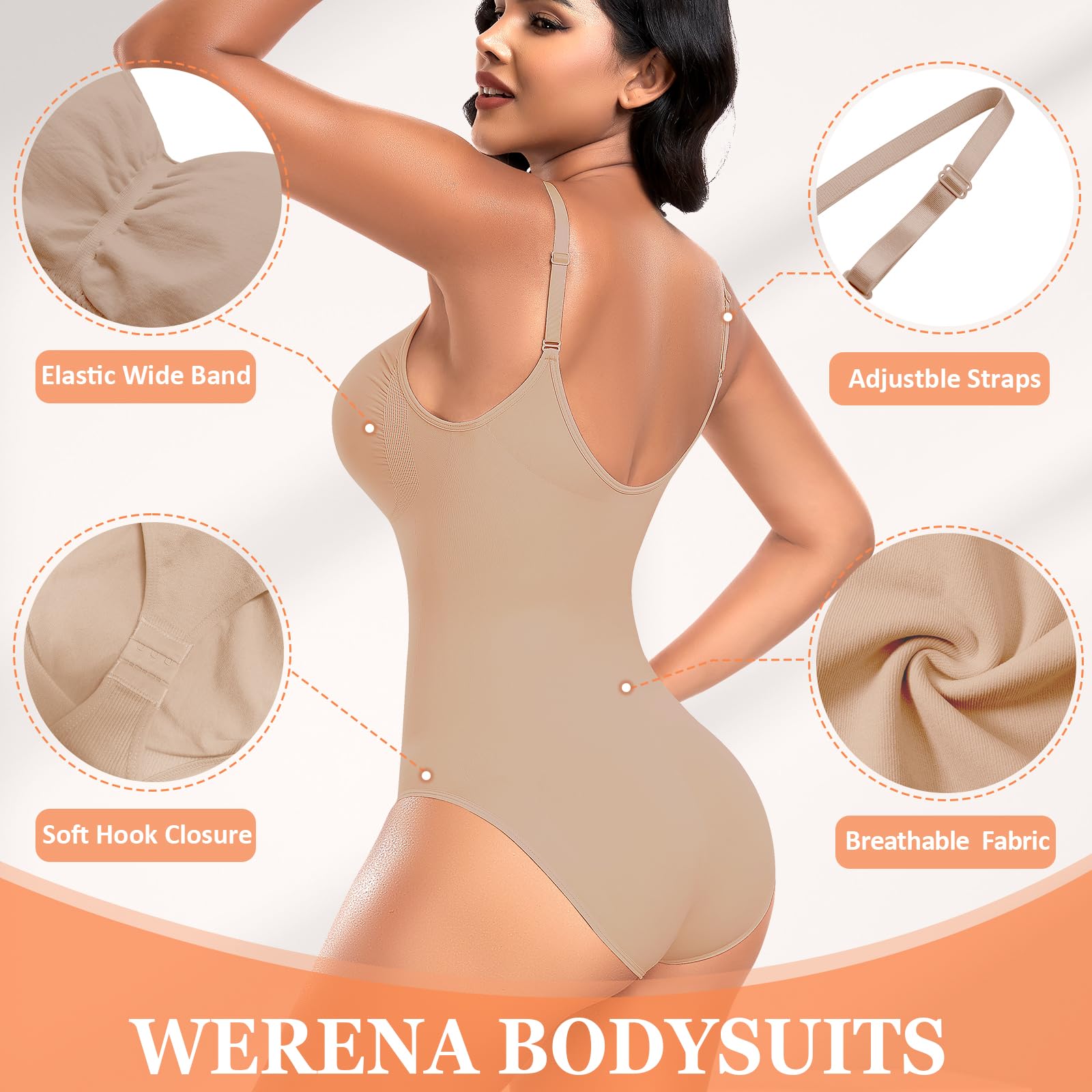 ISCBAFYX Damen-Shapewear-Body, Bauchweg-Body, Nahtloser Ganzkörper-Shapewear-Weste, verstellbare, Formende Bodysuits