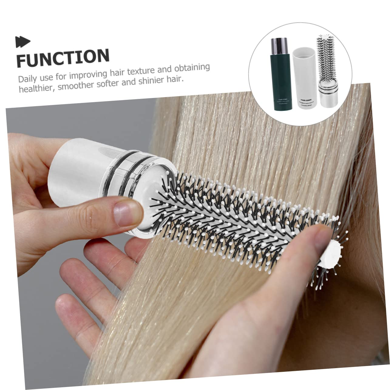 Baluue 4piezas Cepillo De Pelo Enrollable Para Secado Rápido y Cepillo Portátil Para Cabello Rizado y Lacio Para y Elegantes