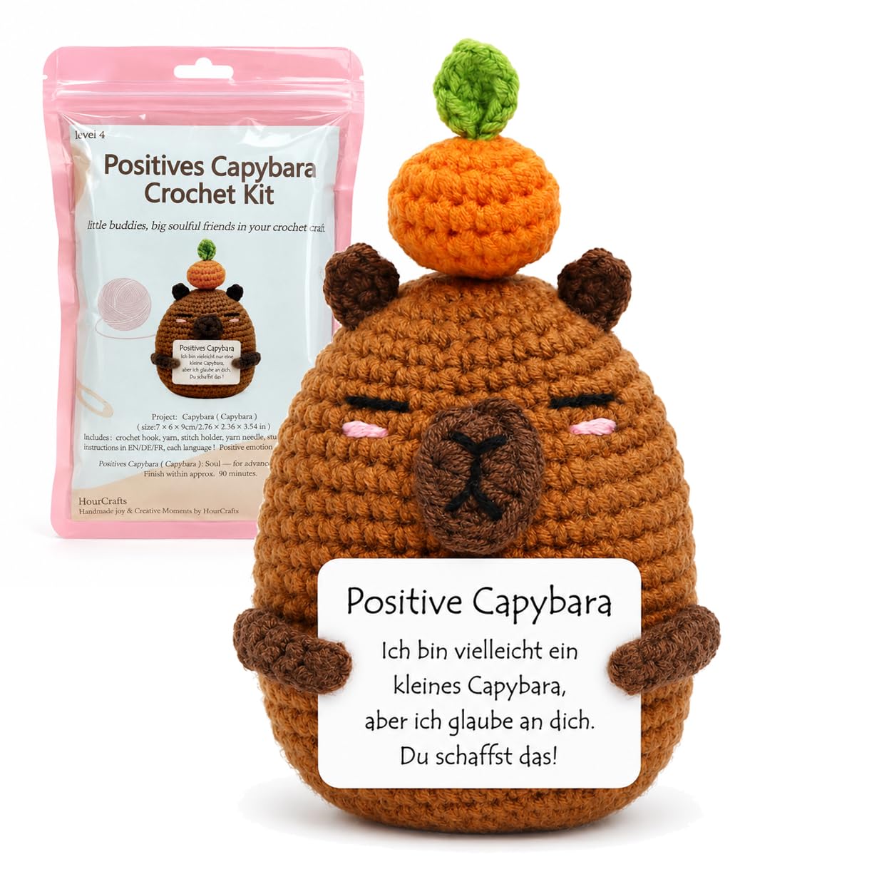Knuffis DIY Crochet Set, Knitting Set, Yarn Accessories for Children and Adults, Crochet (Capybara)