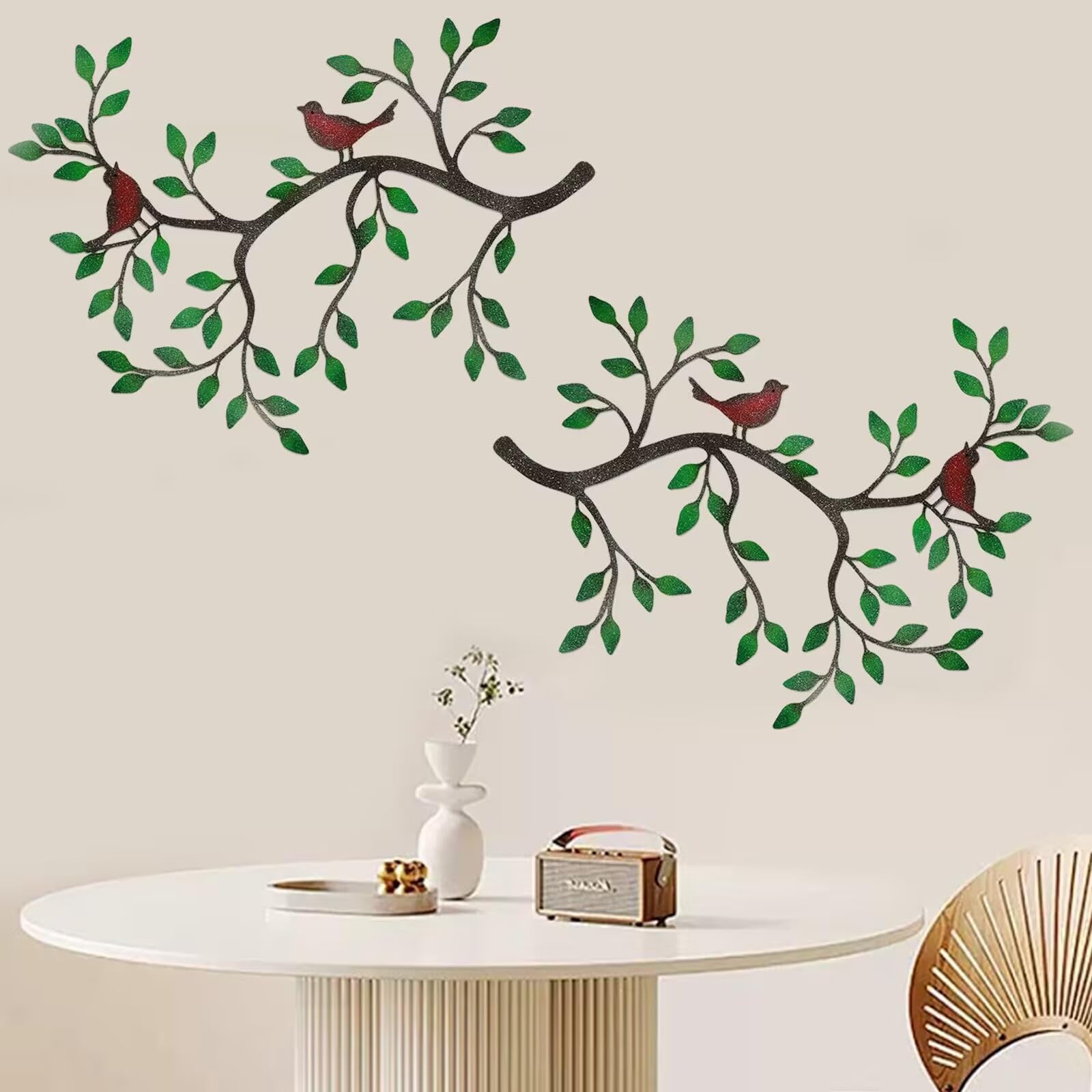 DETENE 2 piezas Decoracion Pared Metal Decoración de la Pared de Pájaro Metálico Decoración de Paredes al Aire Libre Adornos de Pájaros de Metal para Interiores Y Exteriores Dormitorio