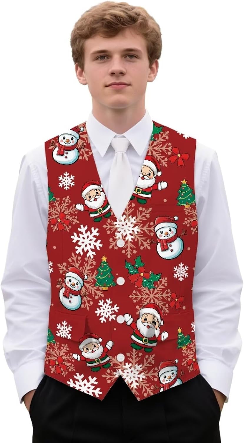 Casual Vest for Men Big and Tall Button 3-Pockets Suit Vests