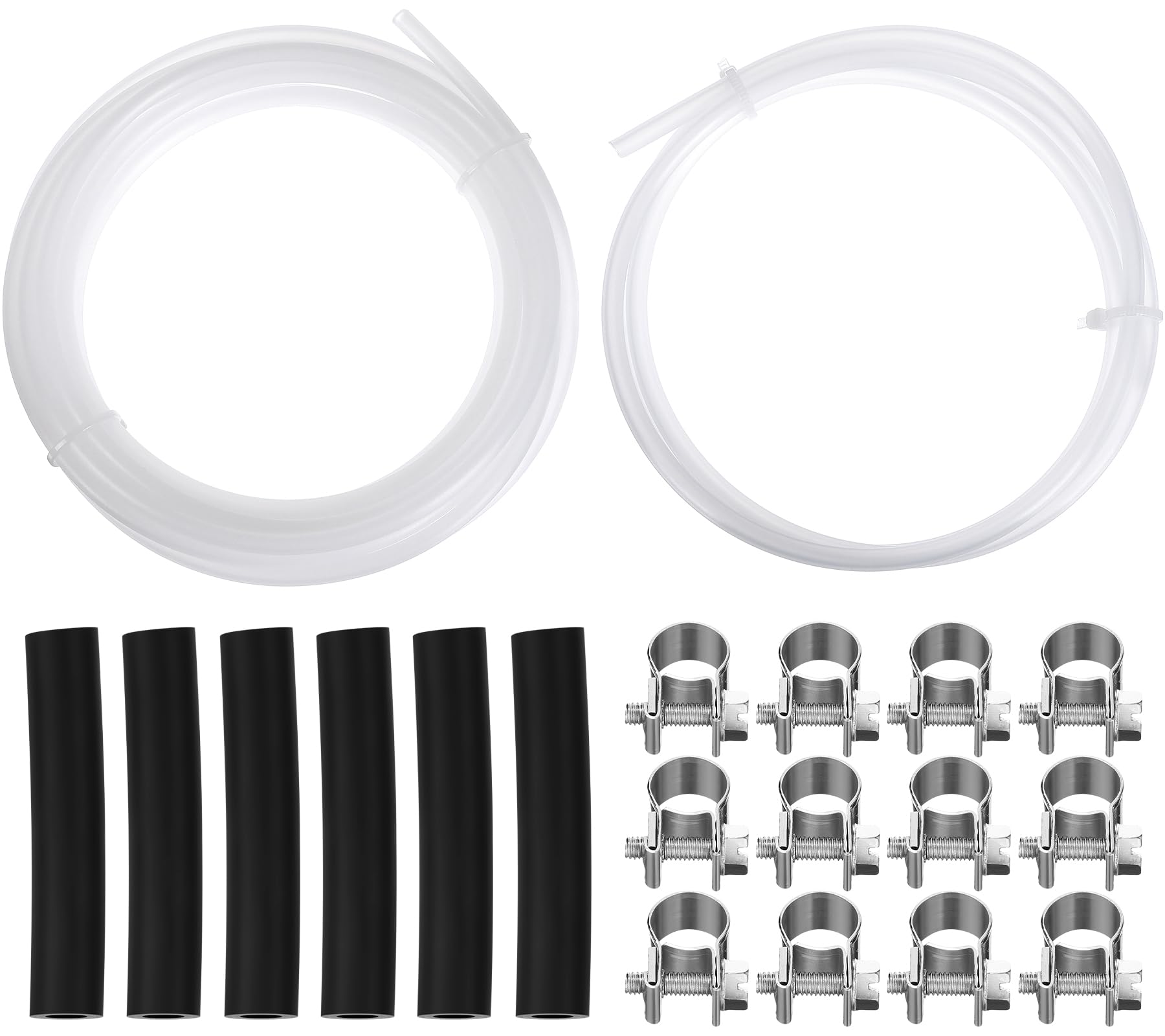 1 Set Fuel Pipe Line Hose Clip Kit Compatible with Eberspacher/Webasto Heaters Tank Diesel Heater Fuel Line Kit Replacement 89031118 with Fuel Line Clips White Diesel Heater Hose