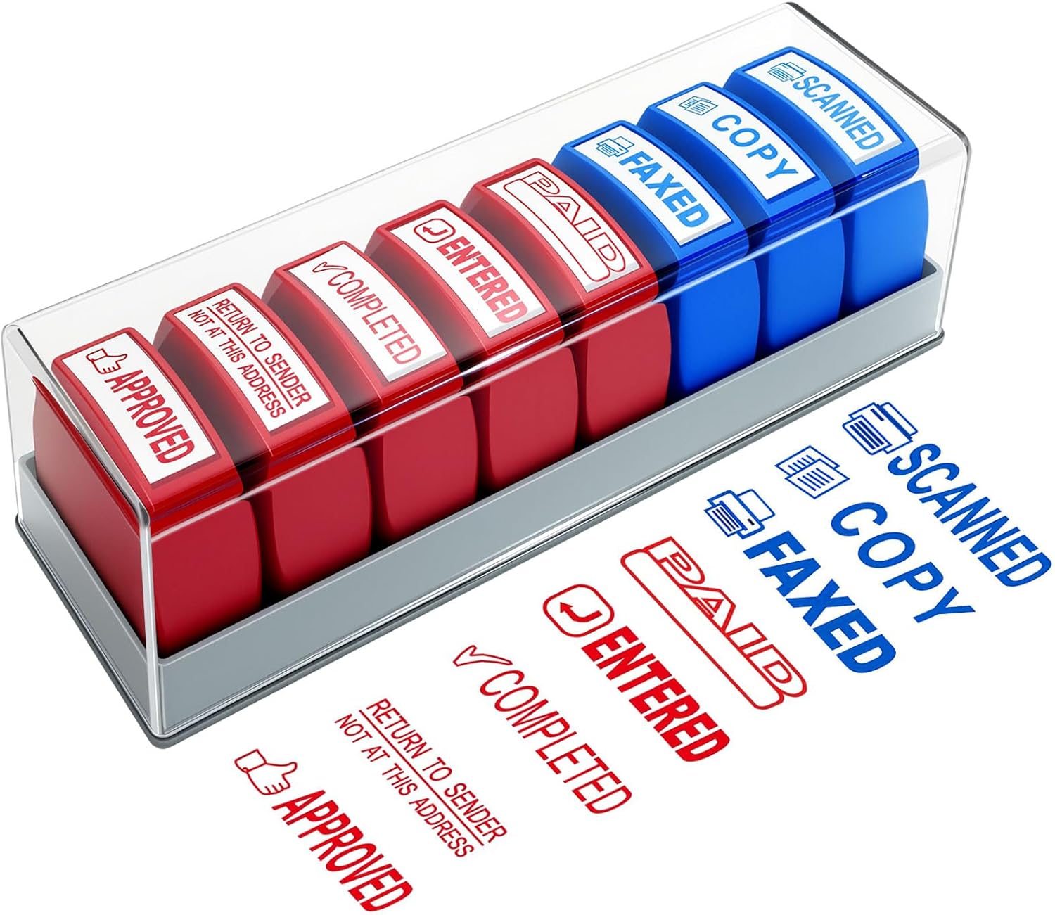 Boost Your Office Efficiency: 8PCS Essential Message Stamp Set Review!