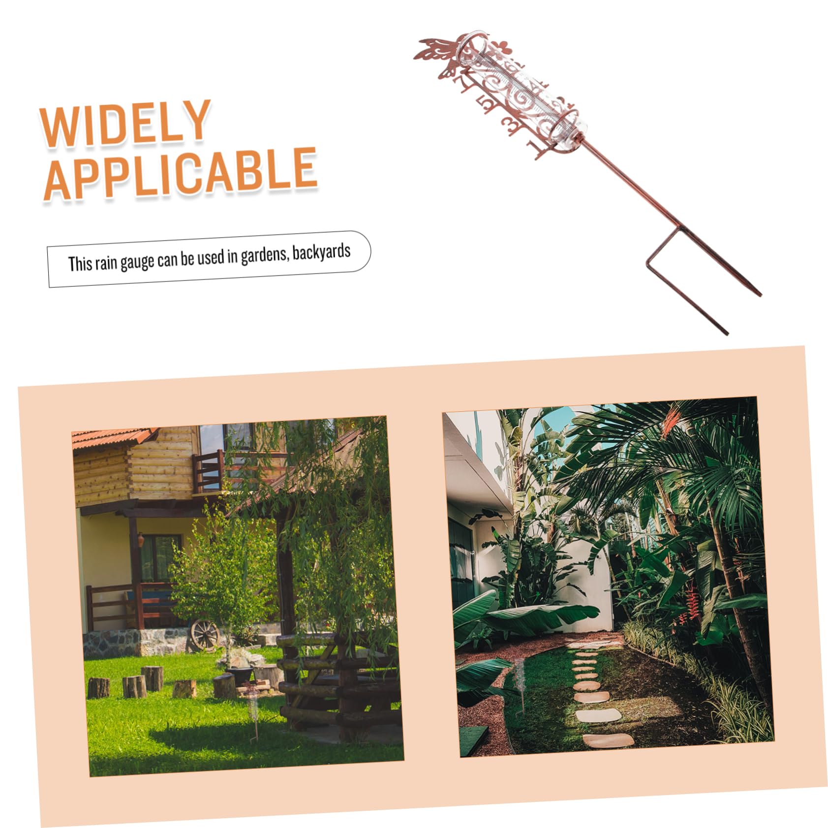 Gatuida 5stücke Outdoor Regenmesser Mit Metallpfahl Tragbarer Dekorativer Regenmesser Für Garten Und Landschaftsgestaltung Kapazität Installieren Reinigen