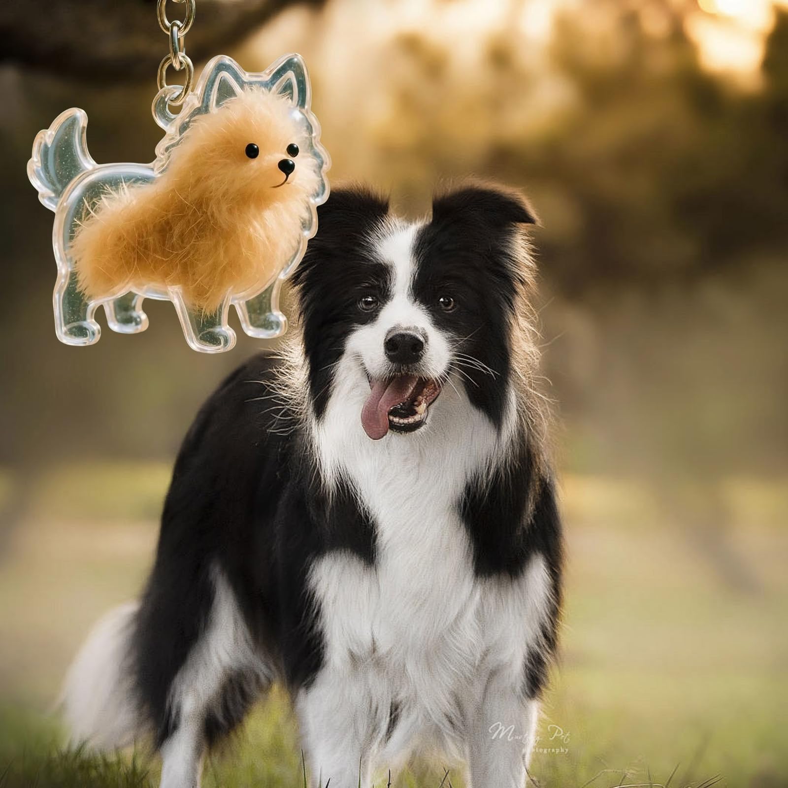 Portachiavi commemorativo trasparente per animali domestici, per peli di cani, per collezionisti di cani, regalo per proprietari di cani in lutto