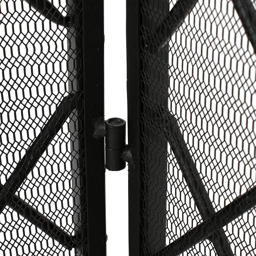 Protezione antiscintille per caminetto Parascintille extra large a 3 pannelli, rete protettiva antiscintille in ferro battuto massiccio